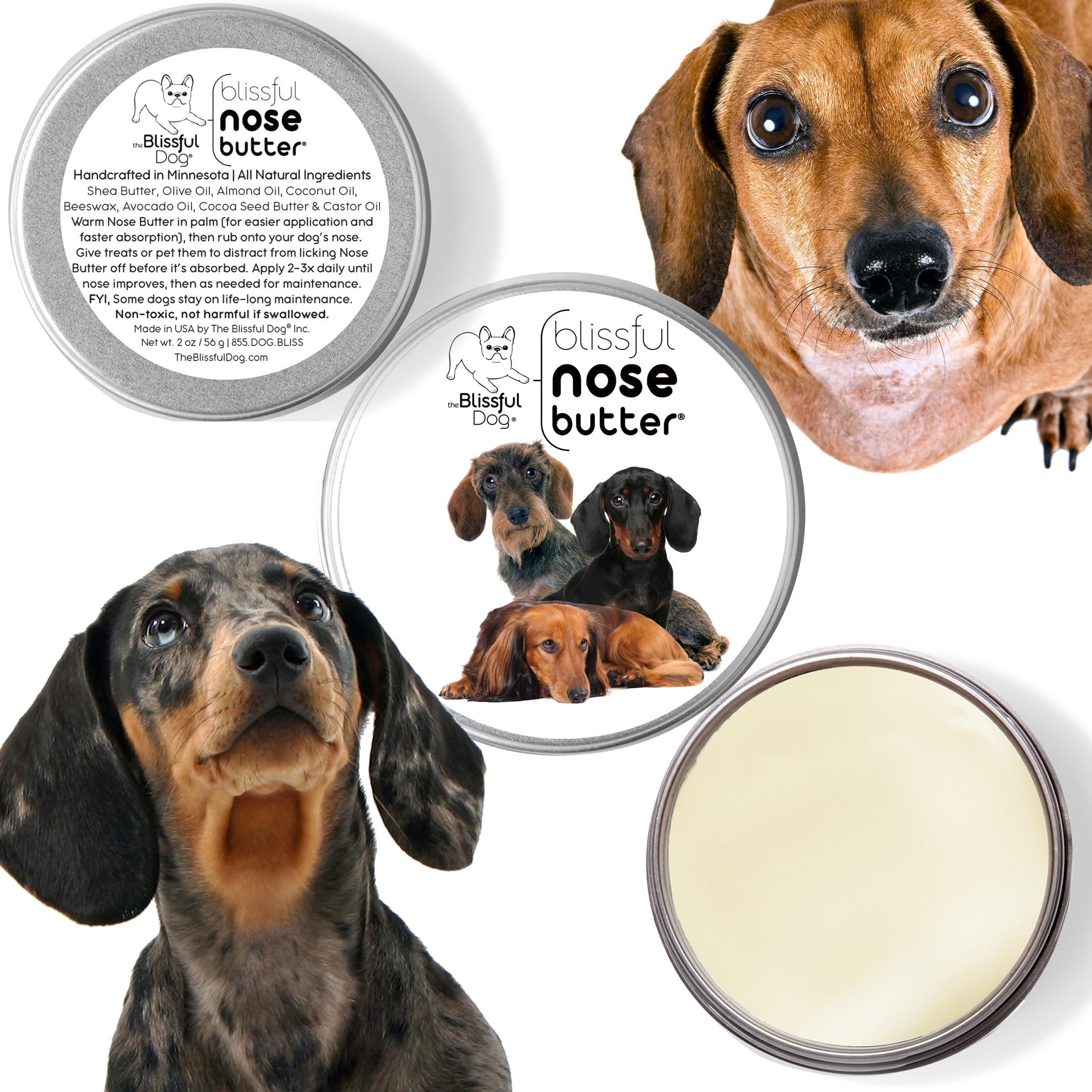 The Blissful Dog Dachshund Unscented Nose Butter, 8-Ounce
