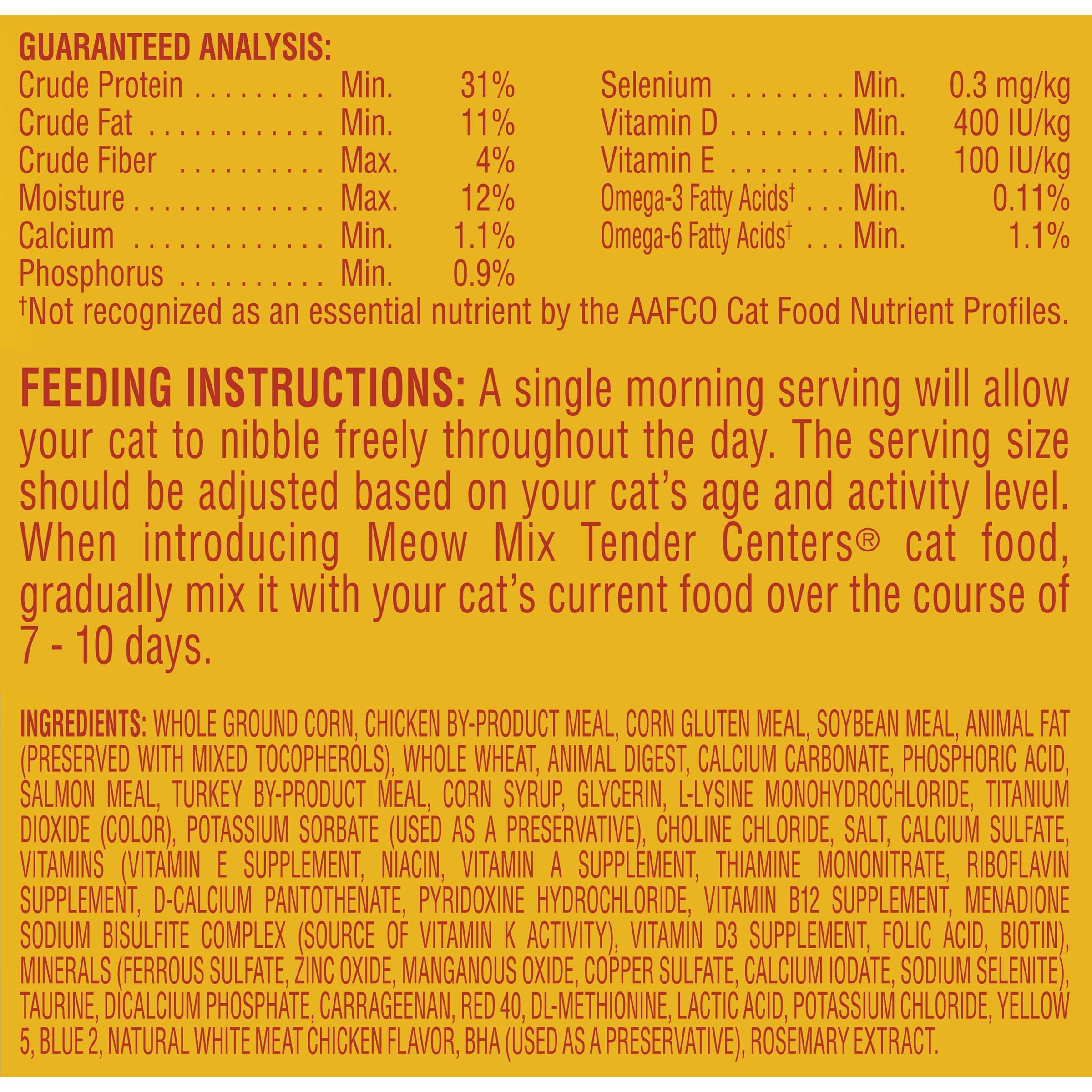 Meow Mix Tender Centers Dry Cat Food, Salmon & Turkey with Vitality Bursts, 13.5 Pound Bag