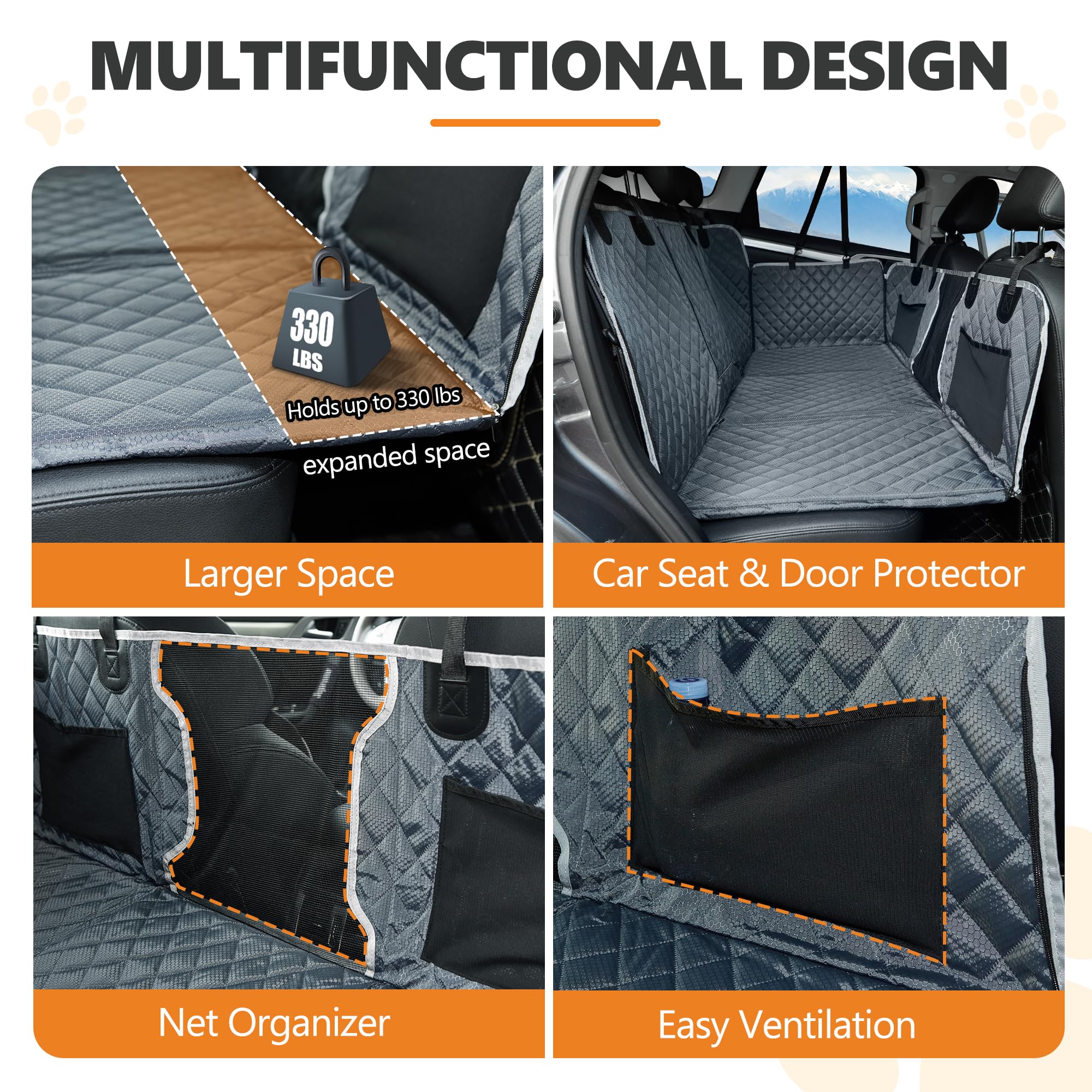 Anosospecial Back Seat Extender,Dog Car Seat Cover,Waterproof Pet Hammock Travel Bed,Durable Camping Air Mattress,Non Inflatable