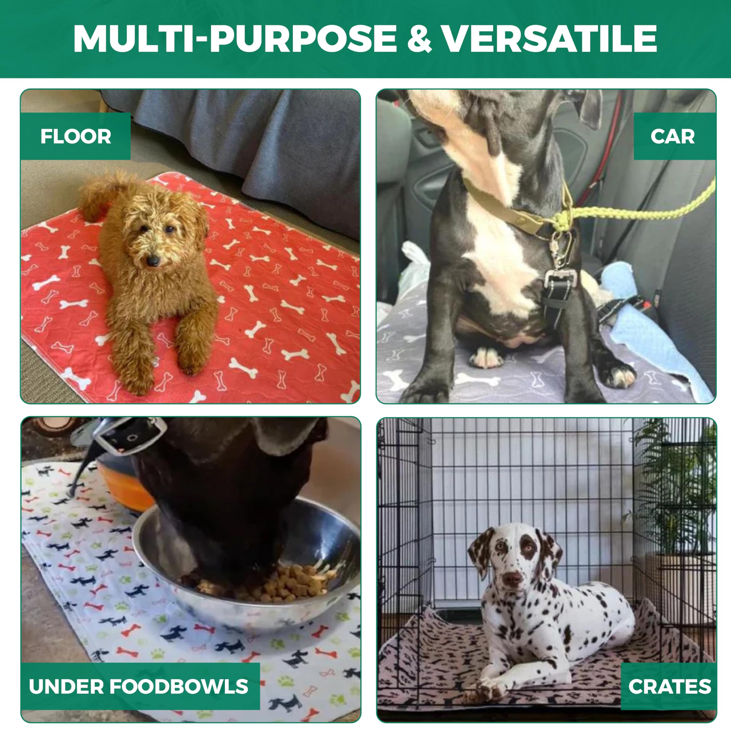 Dry Paws Washable Dog Pee Pads - Waterproof & Reusable Puppy Pads - Durable & Ultra Absorbent Dog Pee Mat With Doughnuts Design