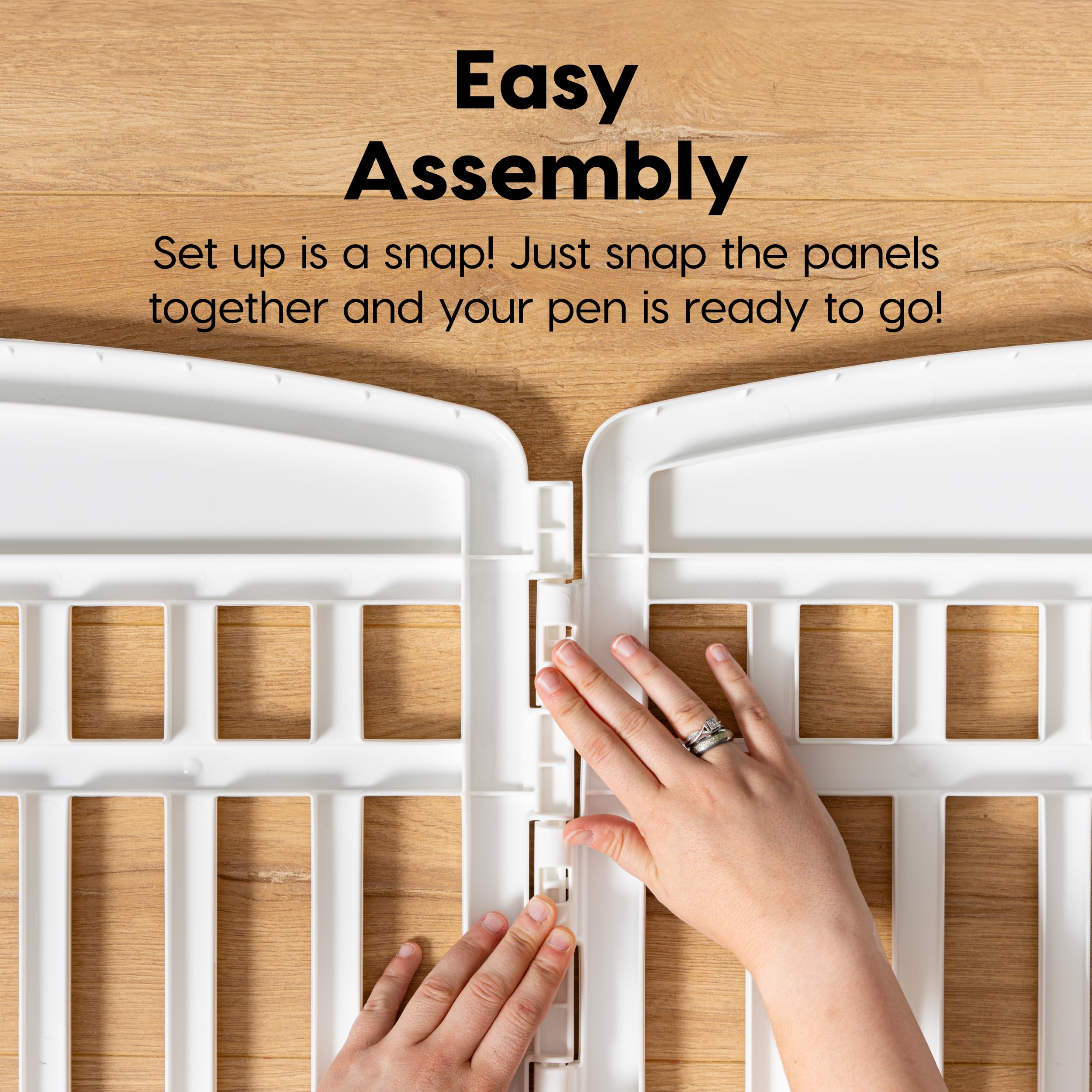 IRIS USA 34" 2-Panel Foldable Pet Playpen, Customizable, White, Model 580087