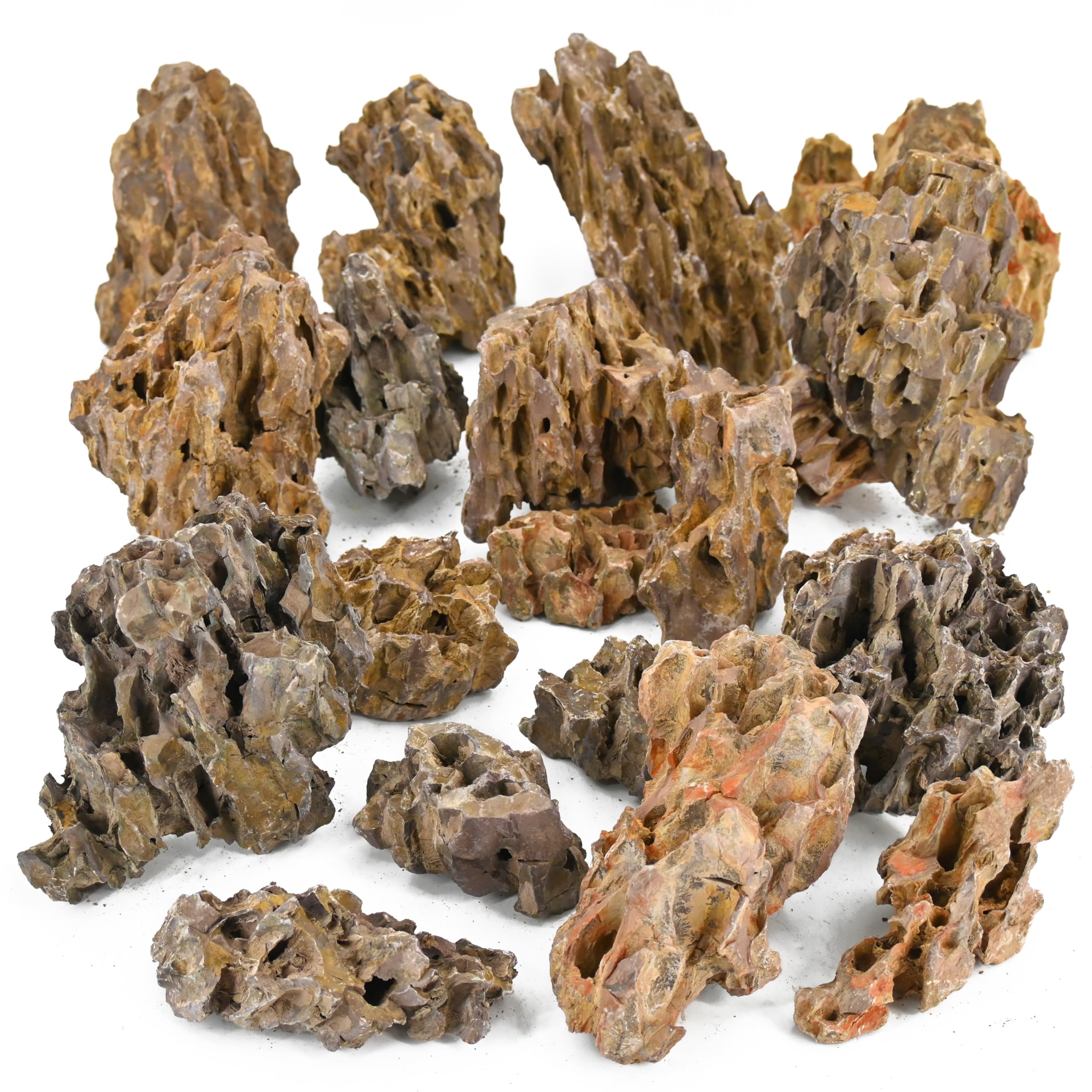 Unocho Natural Aquarium Rocks Dragon Stone Rock Aquariums Decoration Aquascaping Stone 2-4 inches for Aquariums Landscaping Mode