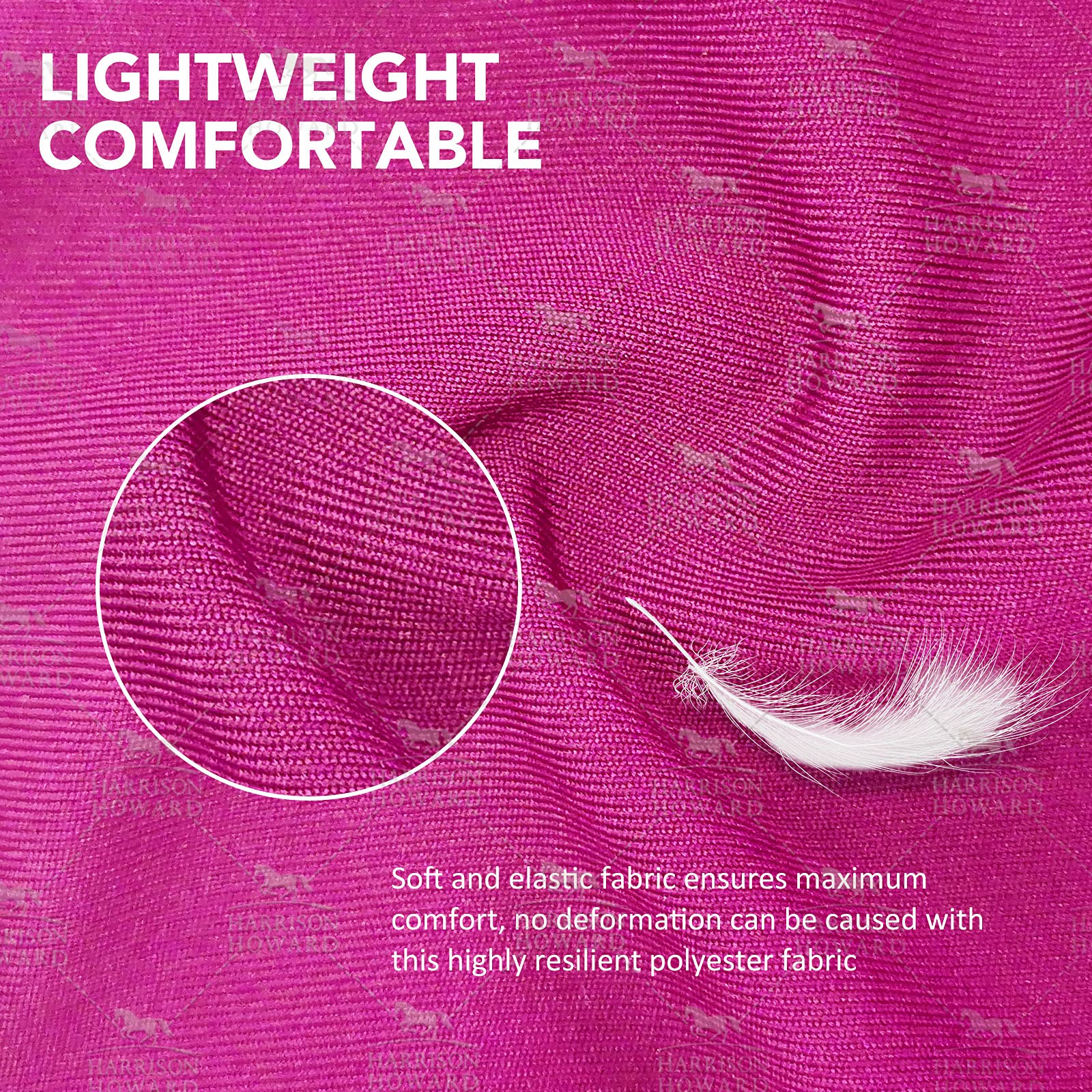 Harrison Howard Super Comfort Stretchy Fly Mask Large Eye Space with UV Protection Soft on Skin with Breathability Rose Pink Ful