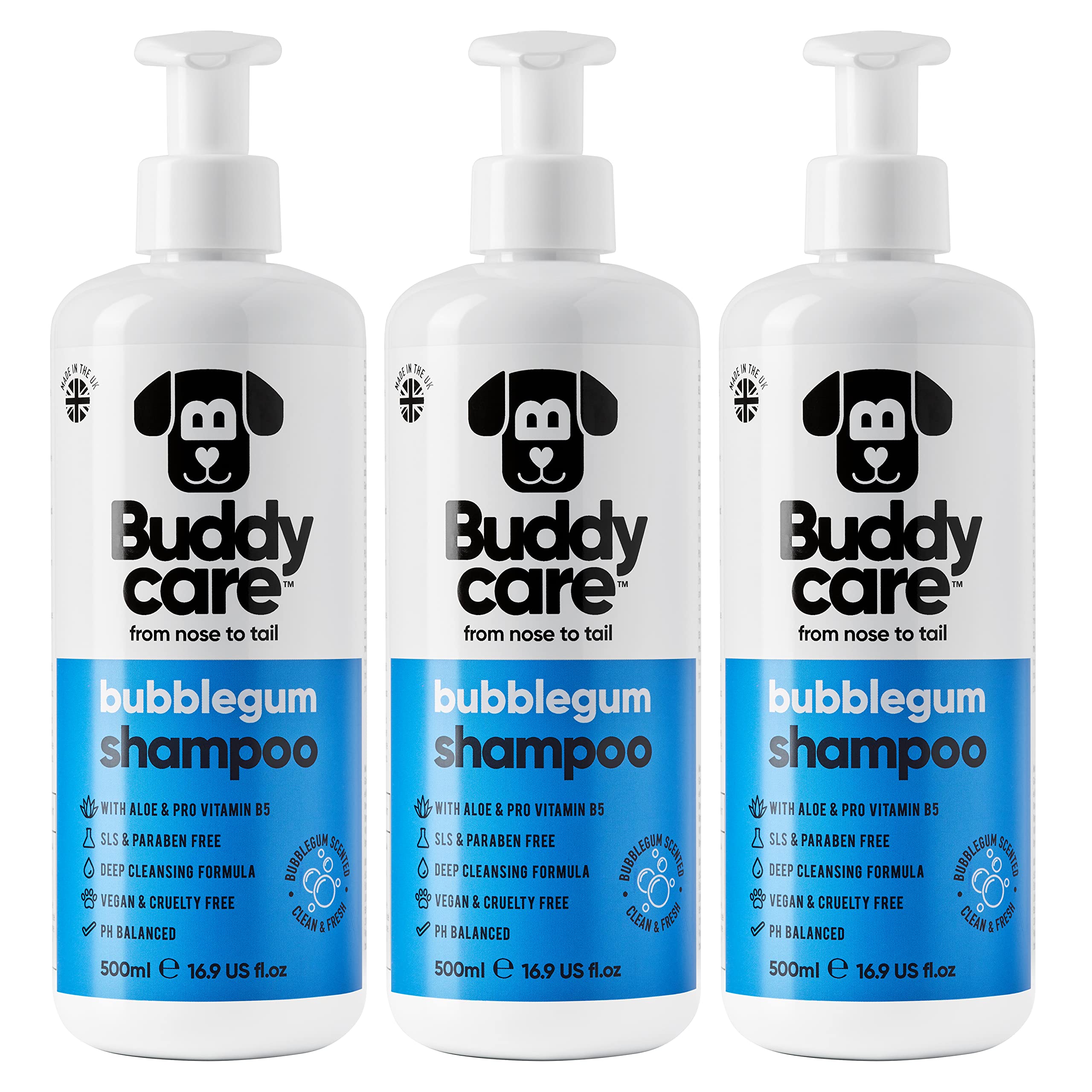 Bubblegum Dog Shampoo By Buddycare | Deep Cleansing Shampoo For Dogs | Bubblegum Scented | With Aloe Vera And Pro Vitamin B5 (50