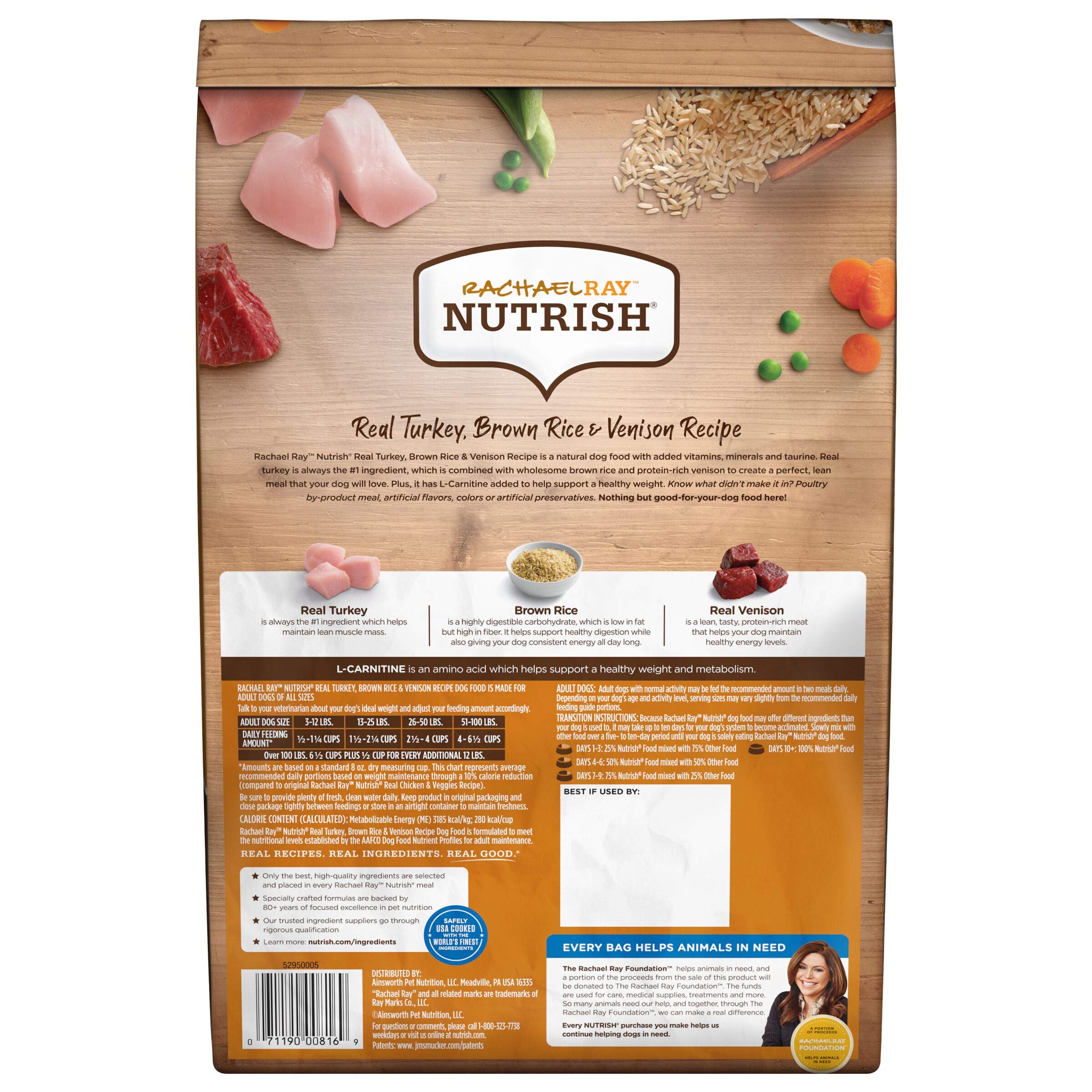Nutrish Healthy Weight Real Turkey, Brown Rice & Venison Recipe Dry Dog Food, 5.5 lb. Bag, Packaging May Vary (Rachael Ray)