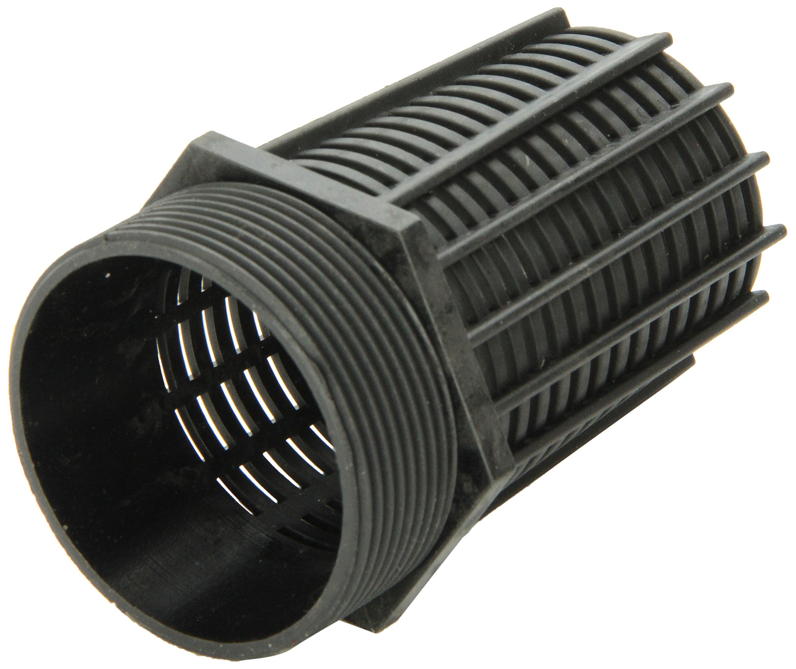 Lifegard Aquatics Threaded Suction Overflow Strainer For Fish Aquariums - High-Impact Resistant Black Pvc - Space Saver Strainer