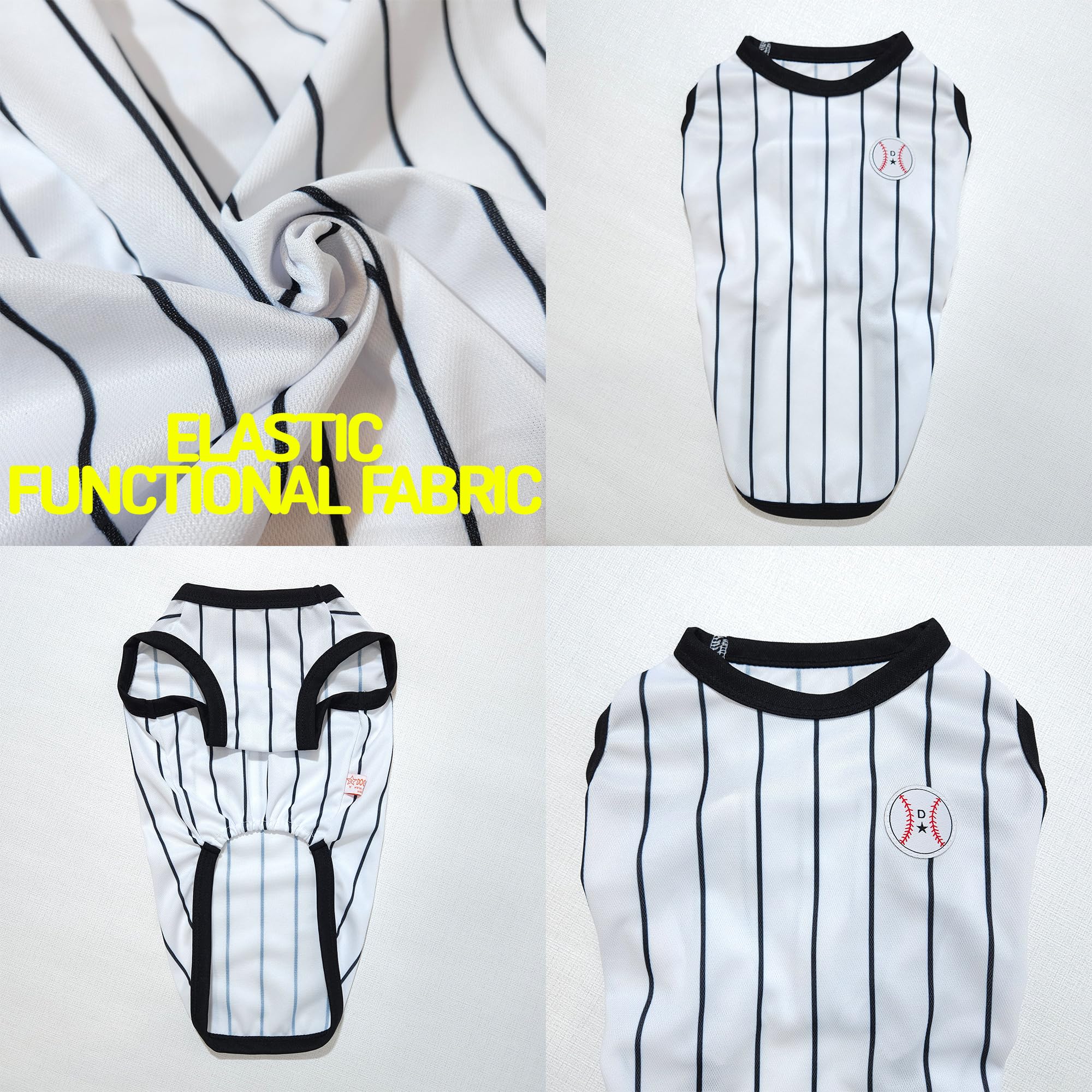 D Doggy Star Dachshund Clothes For Dogs Baseball Mini And Adults T Shirts (M,Baseball Black)