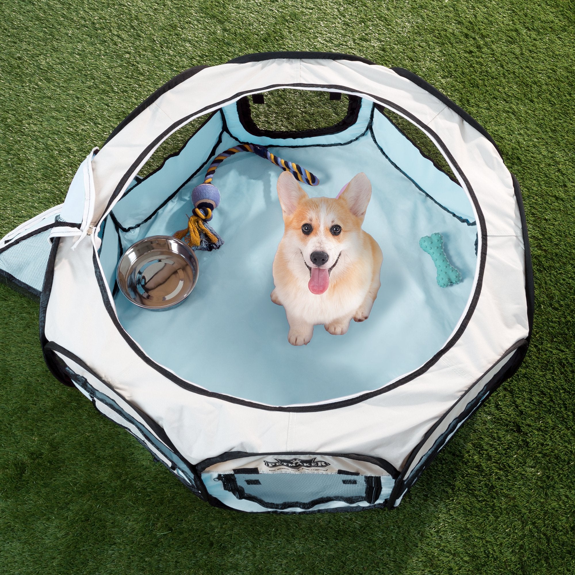 Pet Playpen - 33X15 Pop-Up Dog Kennel With Carry Bag - Portable Play Pen For Dogs, Cats, Rabbits, And Small Animals Up To 25Lbs