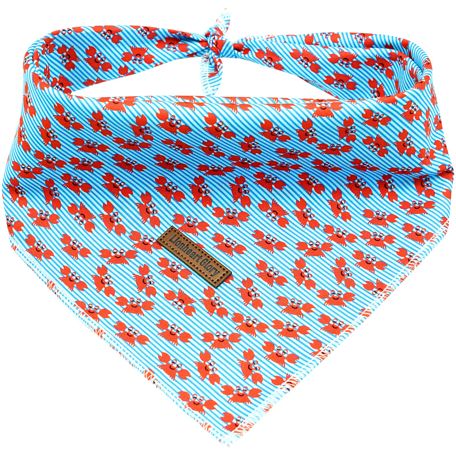 Lionheart Glory Blue Stripe Dog Bandana 1 Pack Washable Soft Dog Scarf, Square Adjustable Dog Bandanas For Small Medium Ogs, N:C