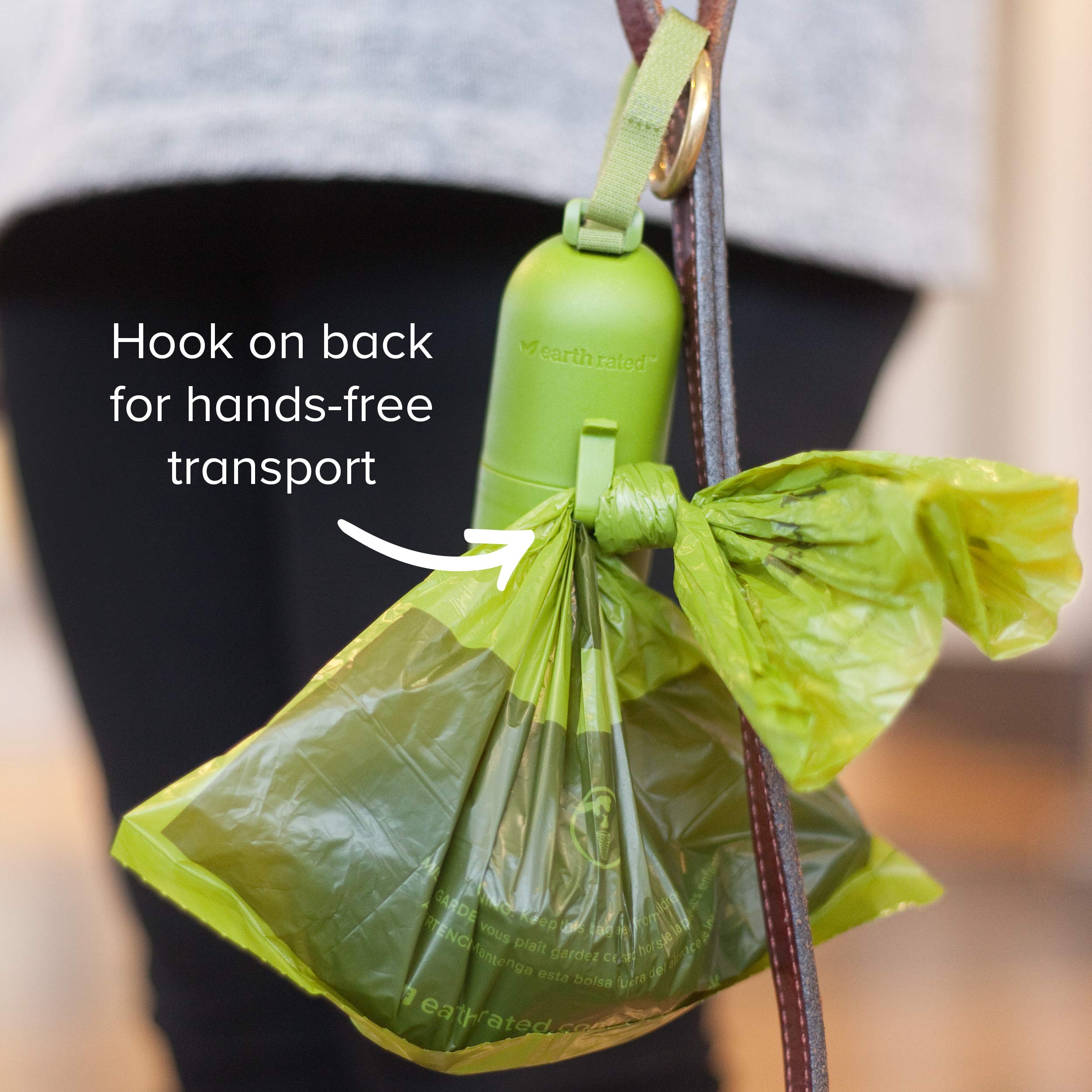 Earth Rated Leash Dispenser & 15 Dog Poop Bag Bundle Pack - Ultra-Thick Doggie Waste Bags With Holder | Lavender-Scented With Leak-Proof Security