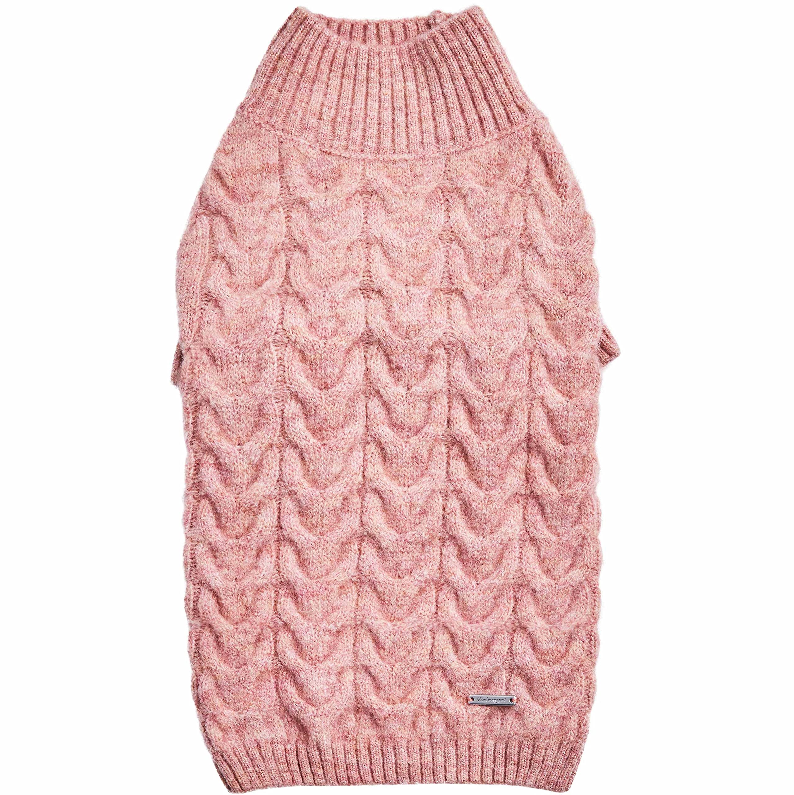 Blueberry Pet Dog Sweater Classic Knit Pullover Turtle-Neck Christmas Sweater, Small Dog Sweaters For Girls, Rainbow Pink, 12'' 
