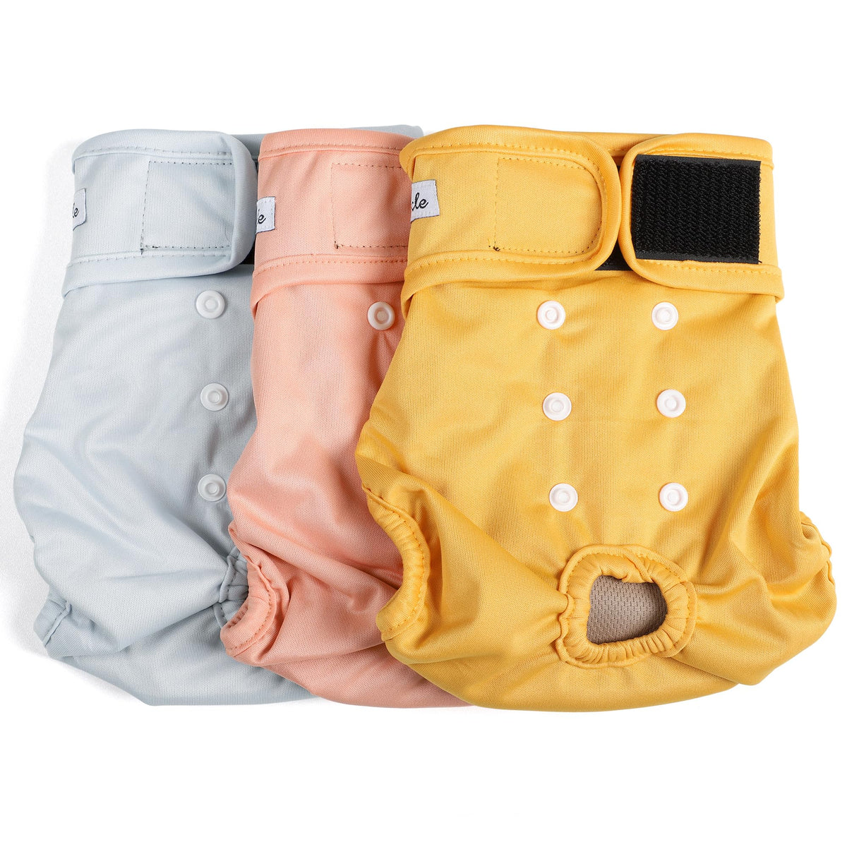 Female Dog Diapers - Premium Reusable Diapers For Doggie In Heat - Highly Absorbent Dog Diapers Female For Pet Incontinence With Adjustable Snaps Yellow, Xl