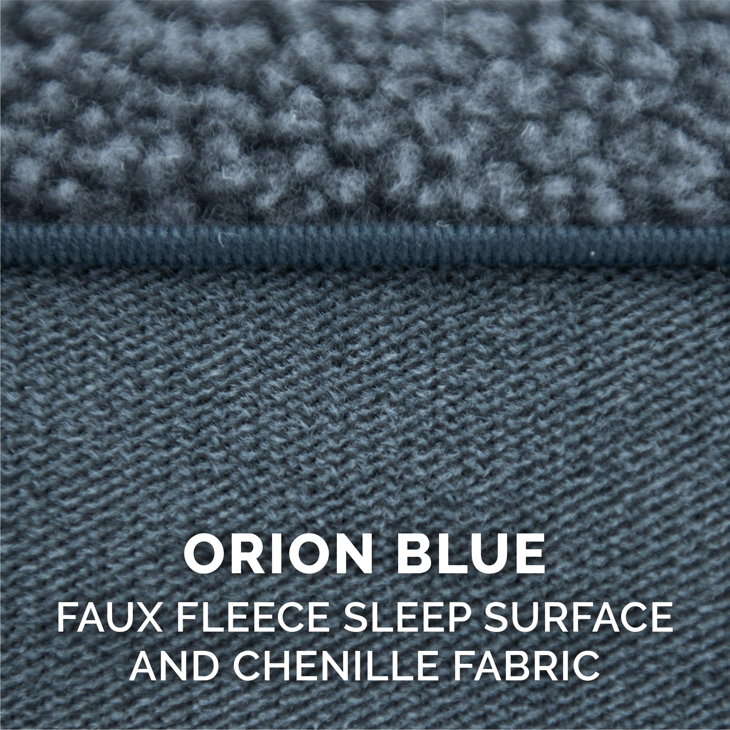 Furhaven Orthopedic Dog Bed For Large Dogs W/ Removable Bolsters & Washable Cover, For Dogs Up To 95 Lbs - Sherpa & Chenille Sofa - Orion Blue, Jumbo/Xl