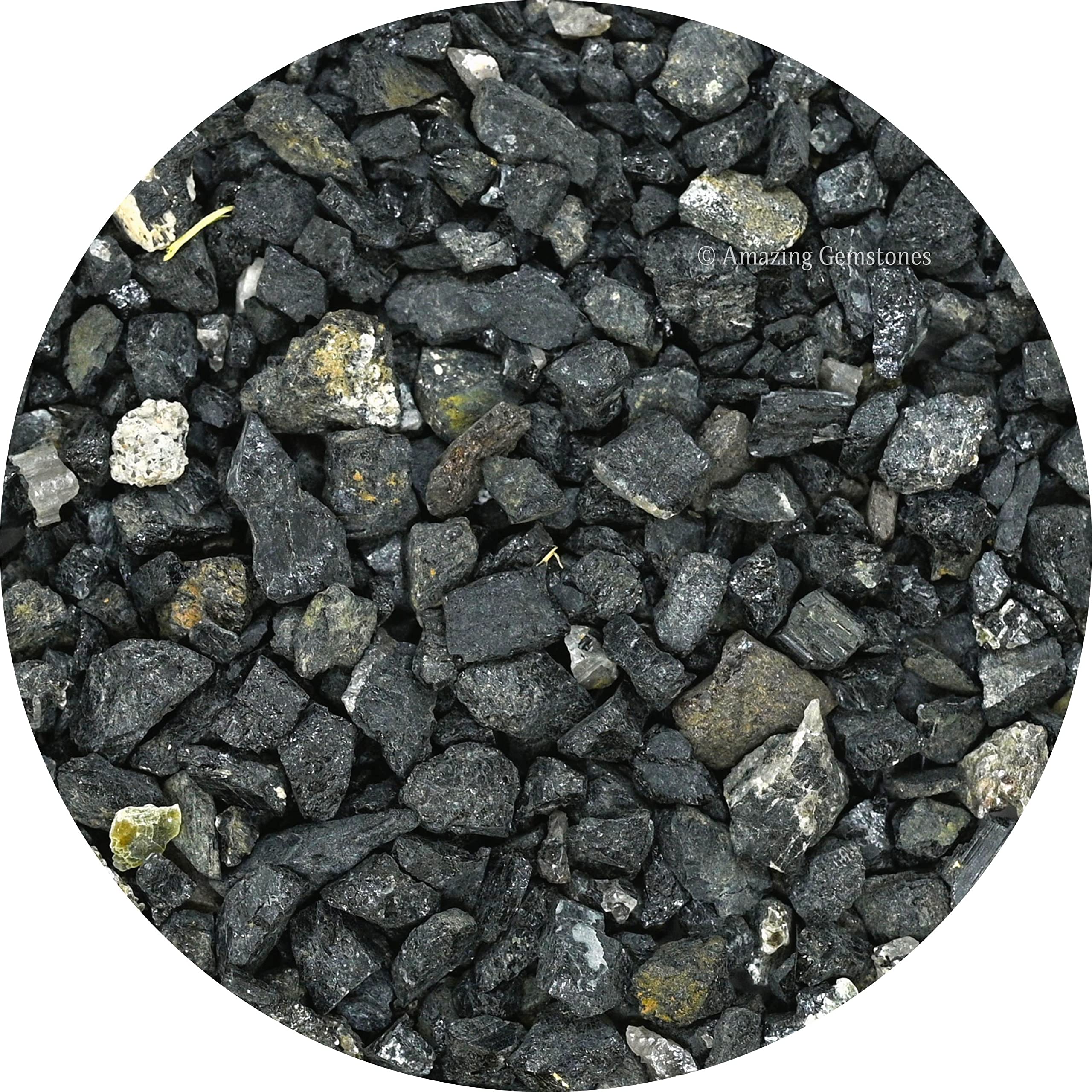 Black Tourmaline Crystal Chips Aquarium Gravel Rocks - Black Tourmaline Chips Bulk Fish Tank Gravel, Small Tumbled Stone Chips a