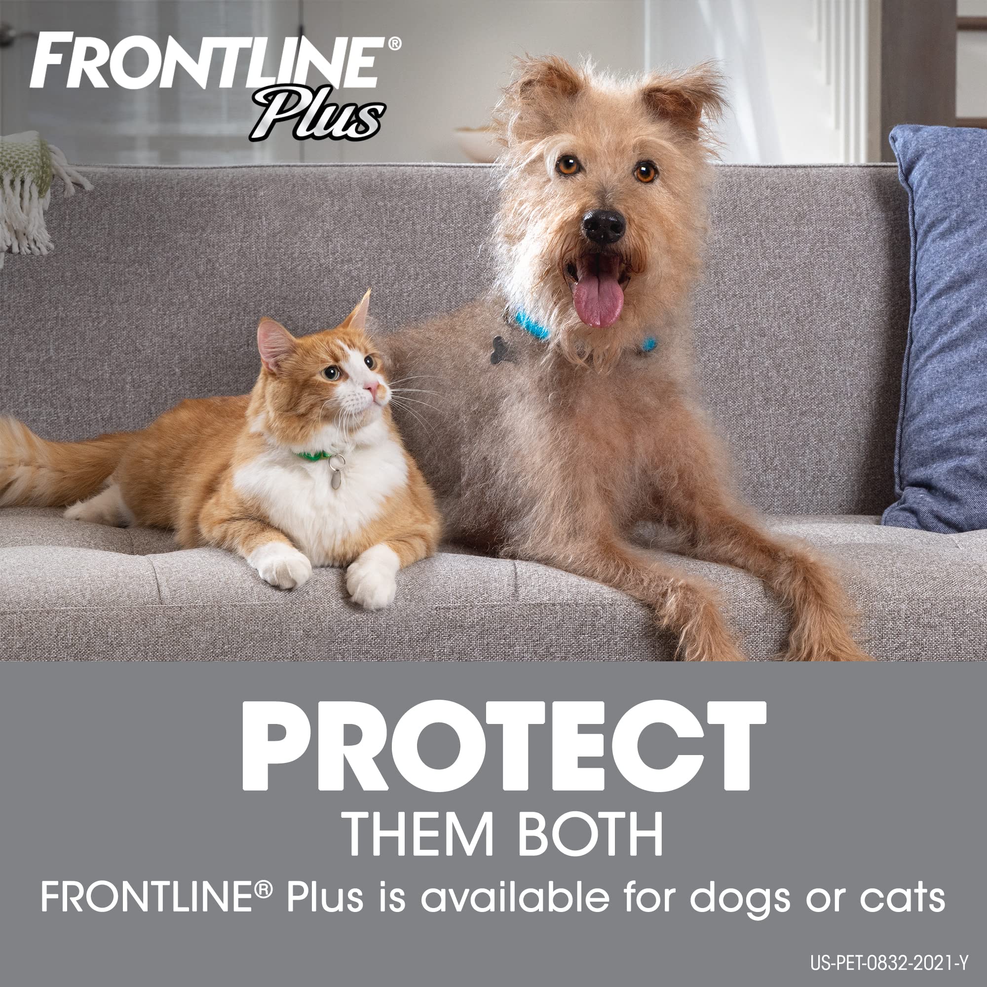 FRONTLINE Plus for Dogs Flea and Tick Treatment (Large Dog, 45-88 lbs.) 8 Doses (Purple Box)