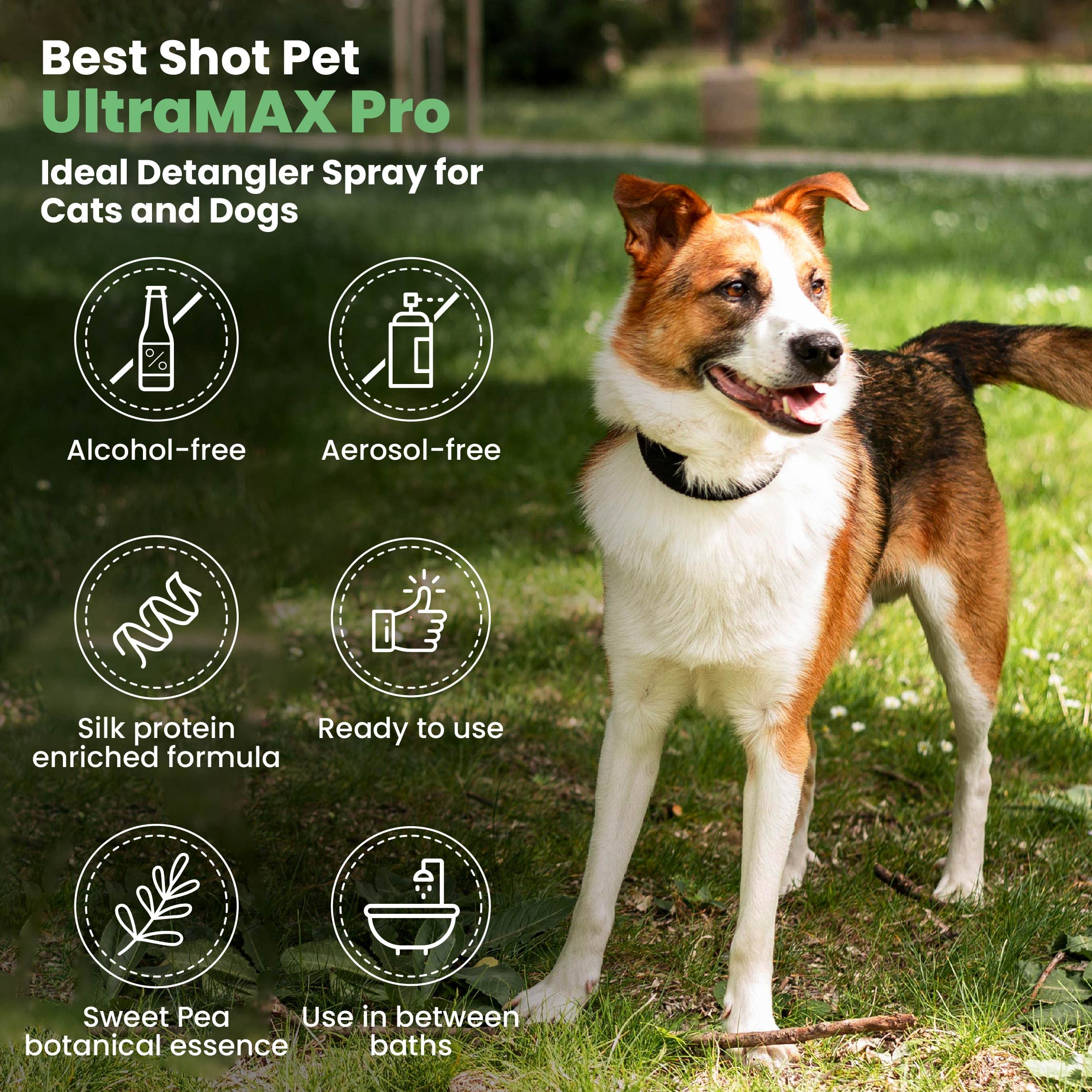 Best Shot Ultramax Pro Finishing Spray, Ideal Detangler Spray For Pets, Hydrating And Soothing Pet Grooming Spray, For Dogs And