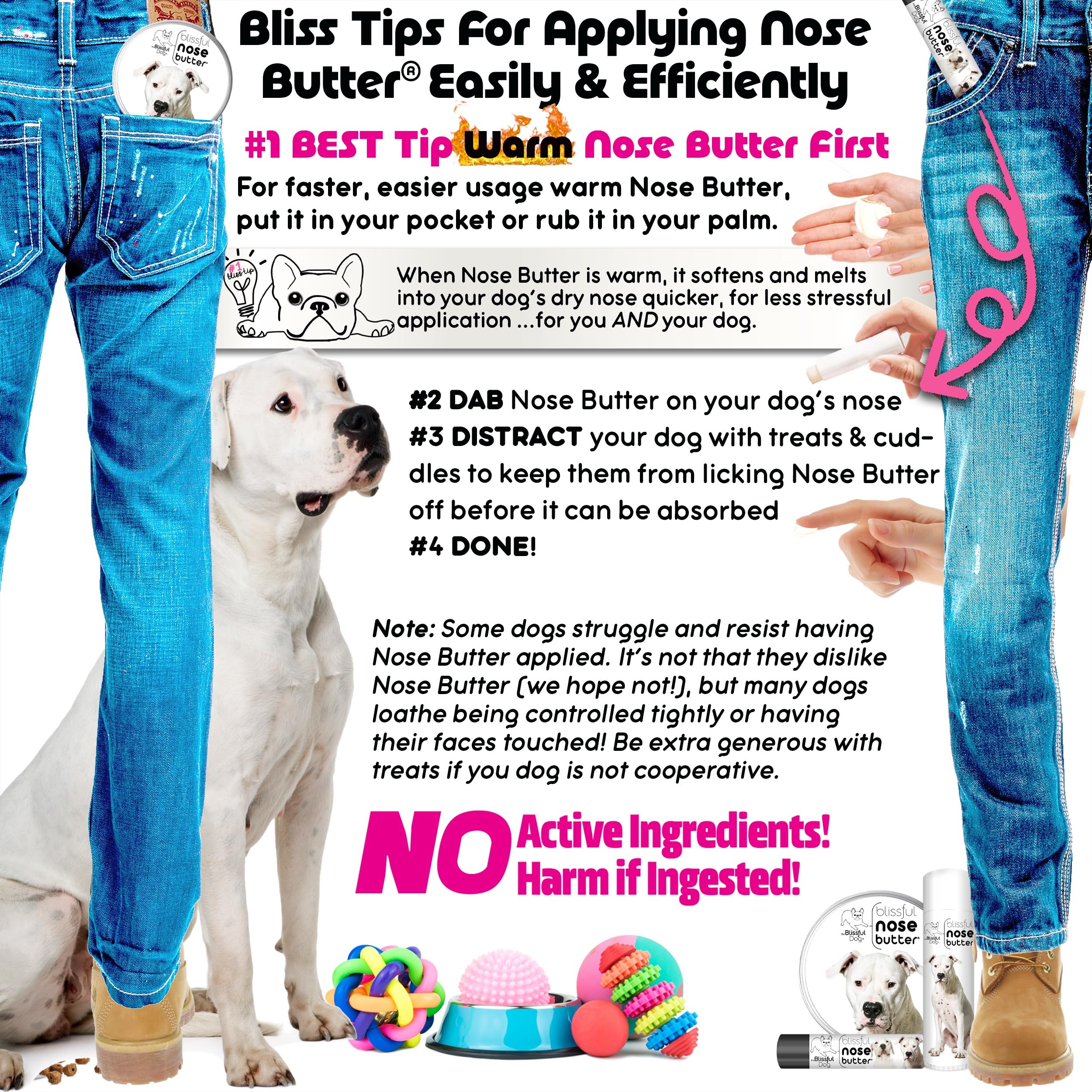 The Blissful Dog Dogo Argentino Unscented Nose Butter - Dog Nose Butter, 16 Ounce