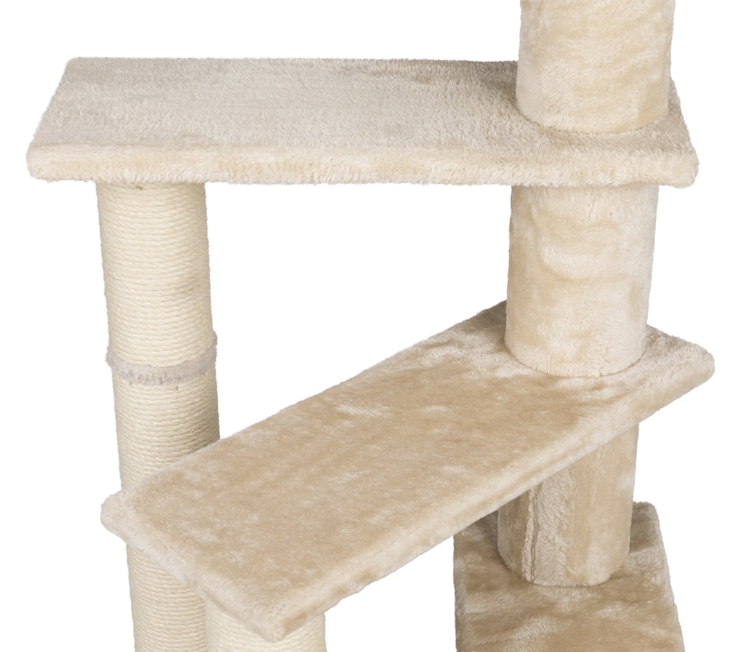 Trixie Tulia Senior Cat Tower With Scratching Posts, Four Platforms, Top Platform With Backrest, Beige Medium