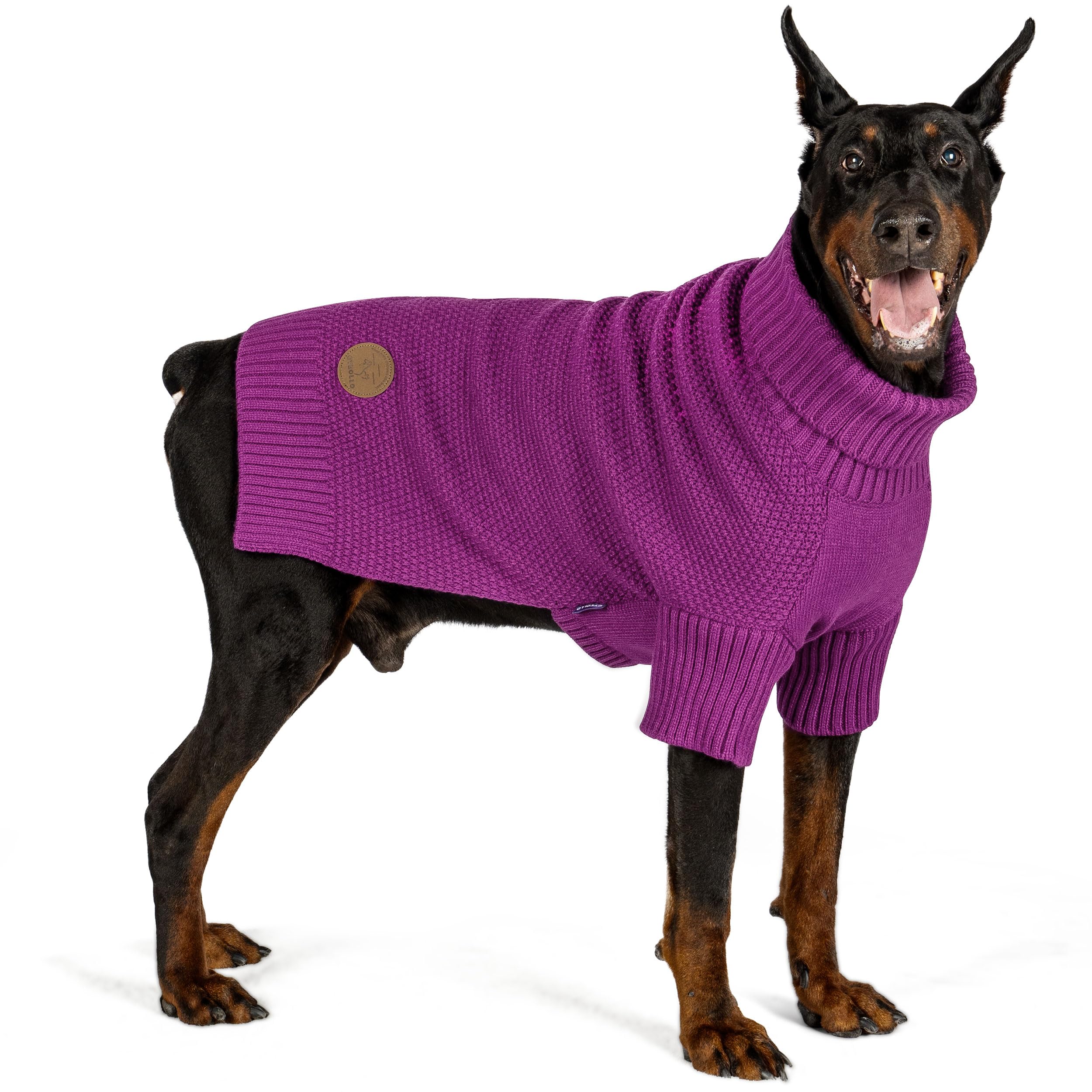 cyeollo Dog Sweater Pullover Turtleneck for Large Dogs, Classic Knitwear Fall Winter Cold Weather Dog Clothes Warm Pet Apparel M