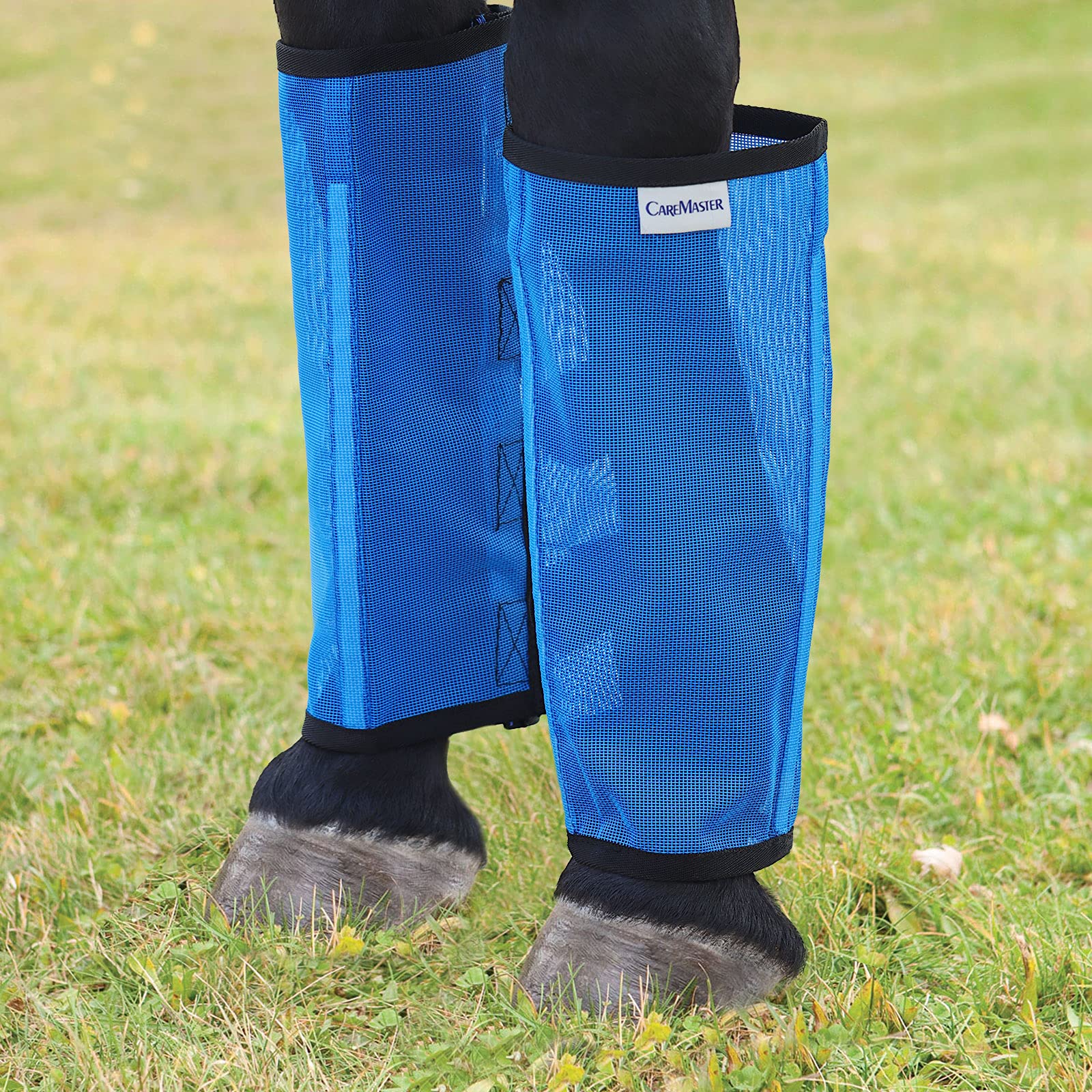 Caremaster Mesh Fly Boots For Horse Stomp Reduction Easy To Wear Set Of 4-Sky Blue