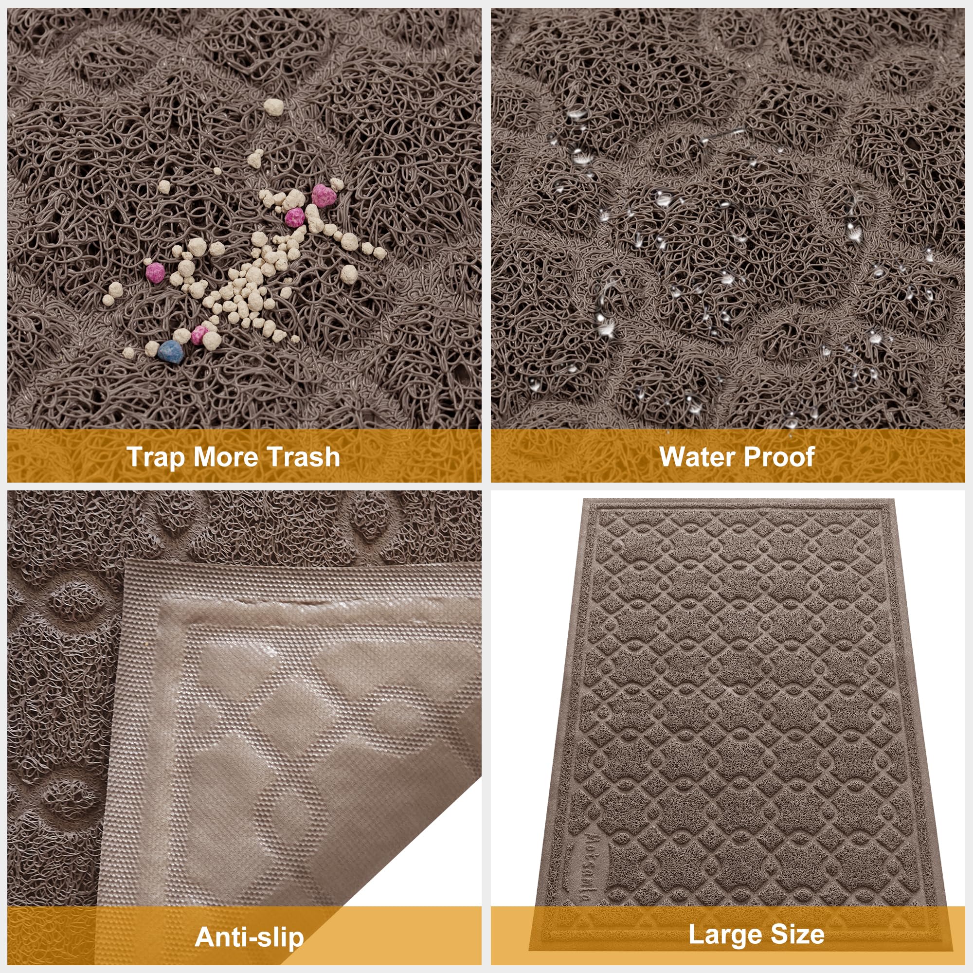 Motsamla Cat Litter Box Mat, 47  x 32  XL Large Kitty Litter Trapping Mat Keep Floor Clean