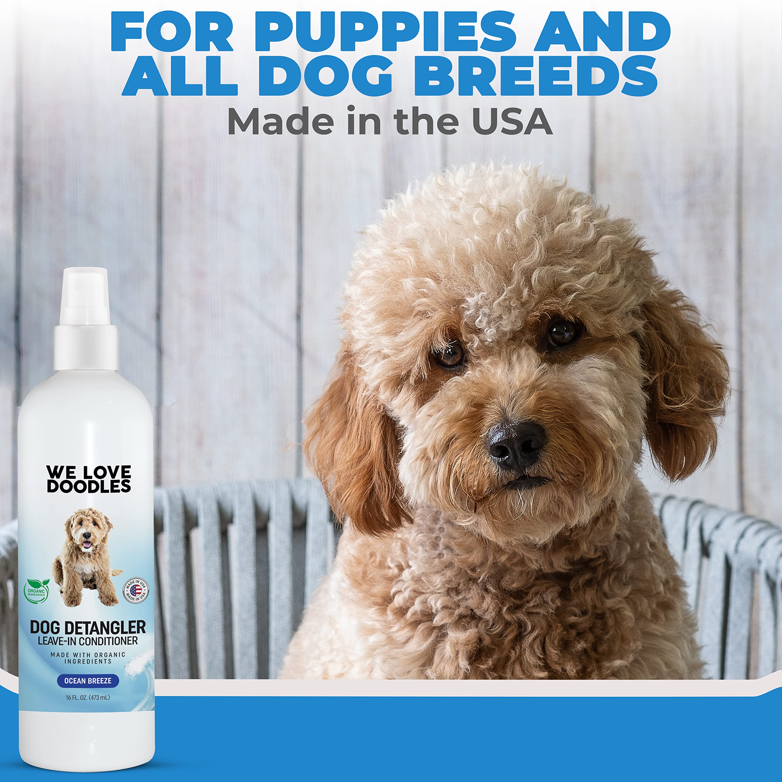 We Love Doodles Dog Detangler Spray - Leave-in Conditioner for Dogs - Dog Detangling Spray - Dematting Spray for Dogs - Tangle R