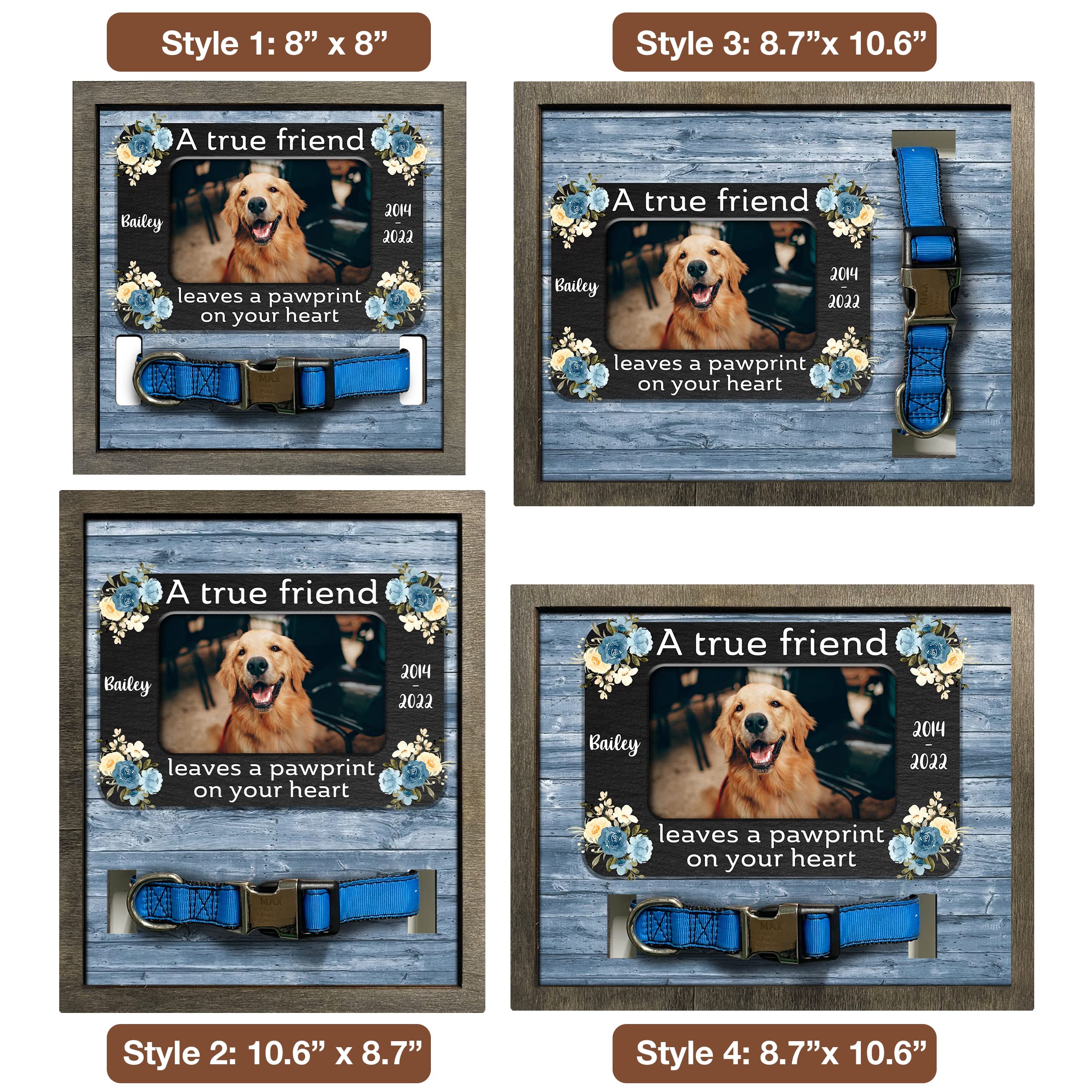 Bfigift Dog Memorial Gifts Personalized Loss Of Pet Dog Memorial Picture Frame Pet Loss Gift Dog Personalized Custom Pet Memorial Cat Picture Collar Frames Memory Boxes For Keepsakes Death Remembrance