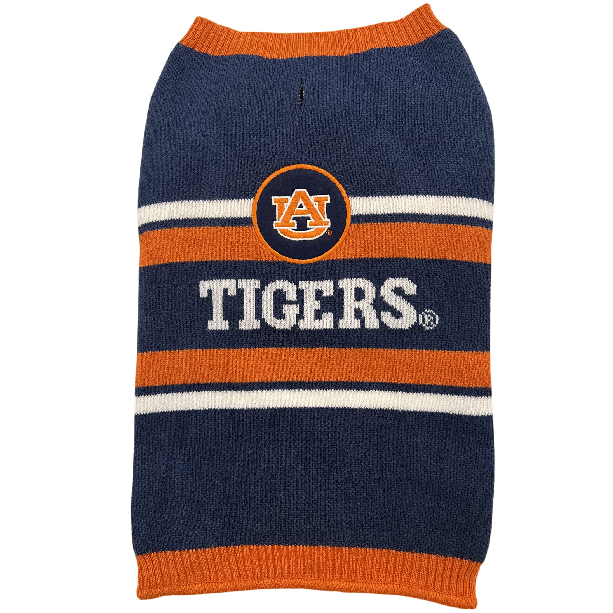 Pets First NCAA Auburn Tigers Dog Sweater, Size Small. Warm and Cozy Knit Pet Sweater with NCAA Team Logo, Best Puppy Sweater fo