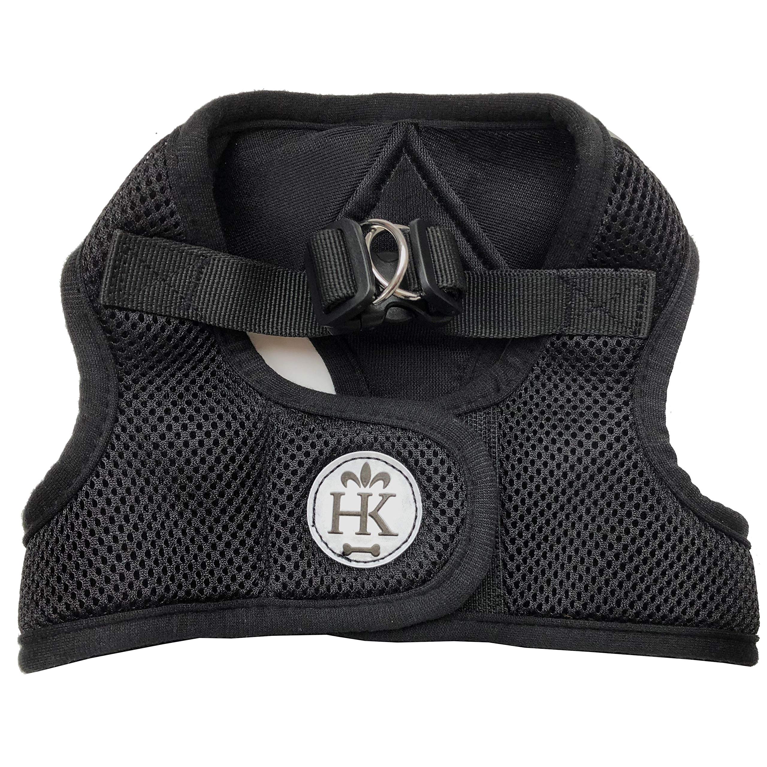 Huxley & Kent Hudson Walking & Training Harness - Black (Large, 22-35Lbs) - Easy Control Step-In Mesh Vest Harness With Reflecti