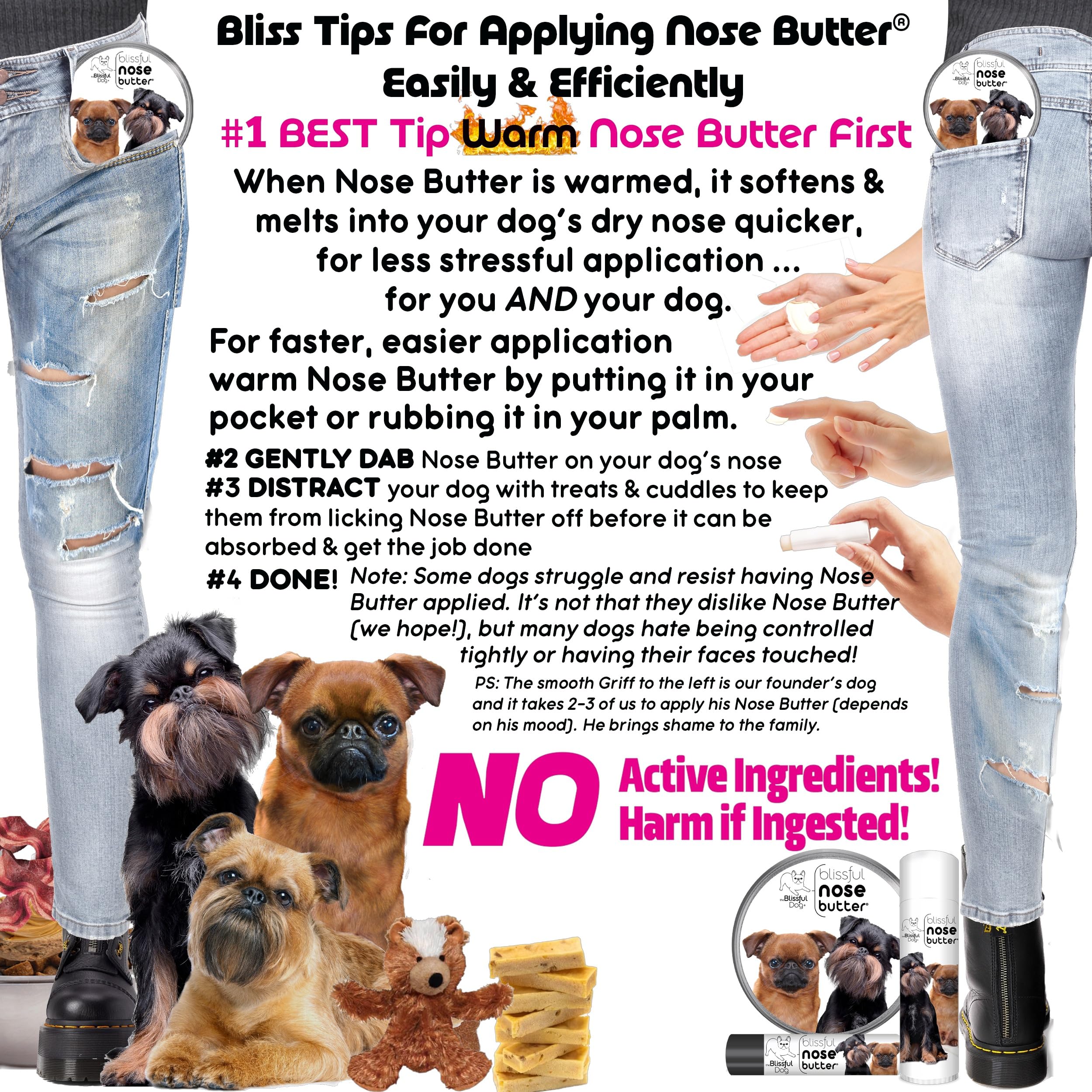 The Blissful Dog Brussels Griffon Unscented Nose Butter, 4-Ounce