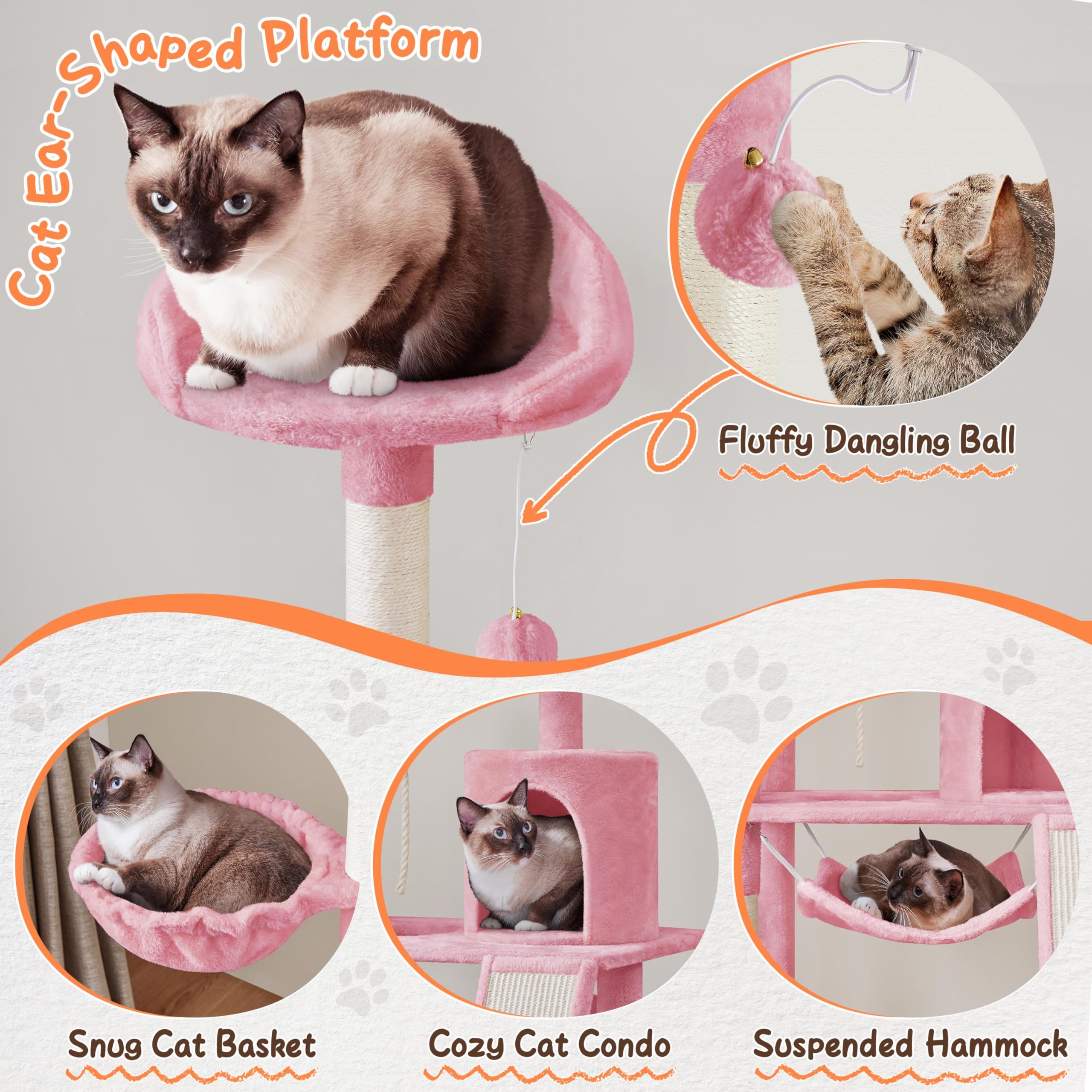 Yaheetech 63.5 H Cat Tree