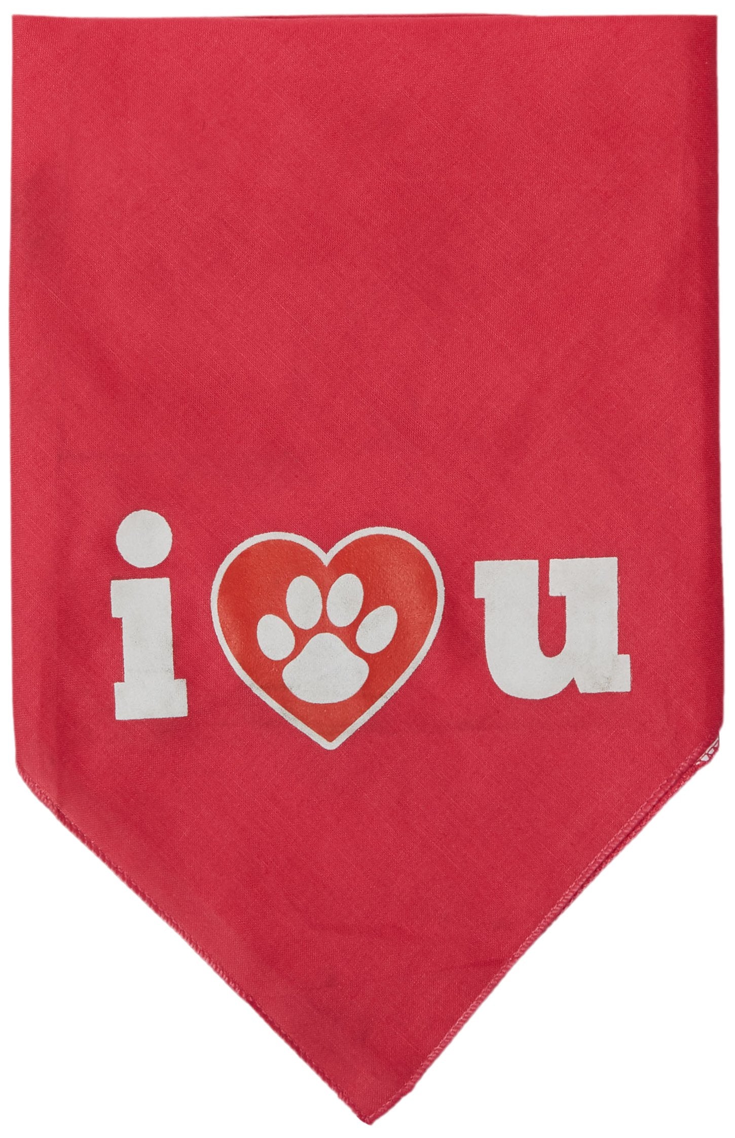 Mirage Pet Products I Love U Screen Print Bandana for Pets, Small, Bright Pink
