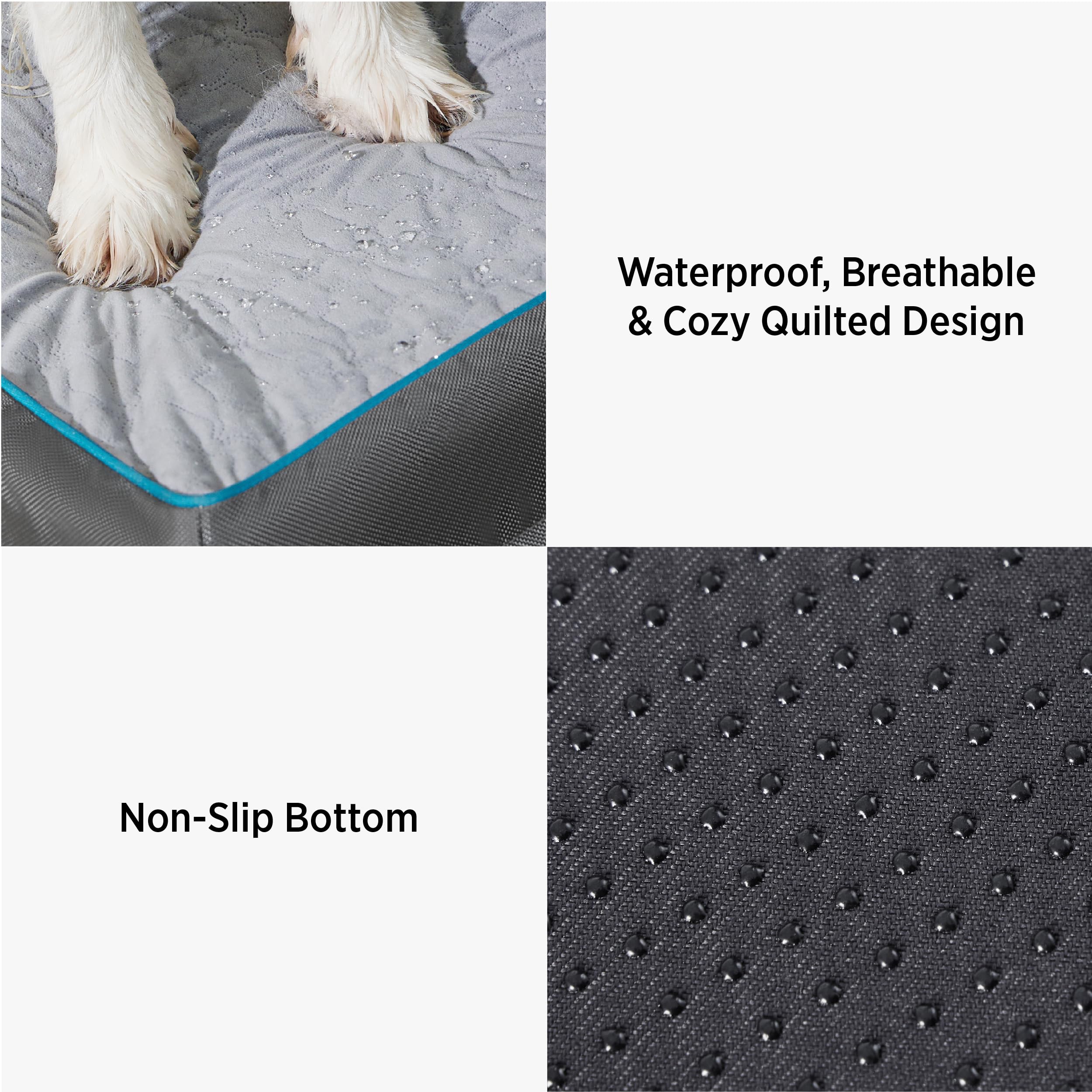 Lesure Dog Bed Cover Flannel Medium Washable Plush Fleece Replacement Cover For Orthopedic Pet Mat 29X18X3 Inches, Grey