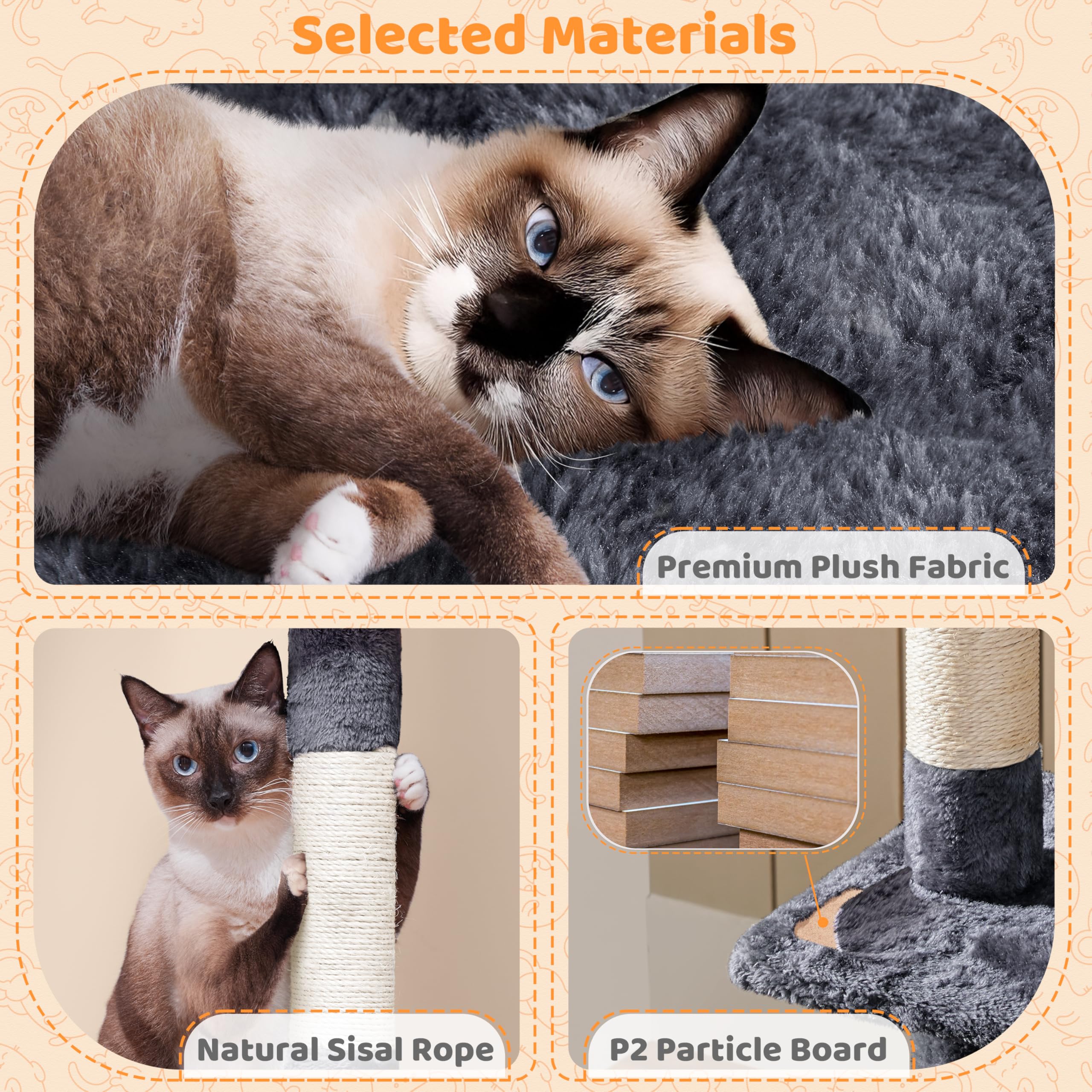 Yaheetech Rotatable Cat Tree 53.5In Multi-Level Cat Tower For Indoor Kittens/Large Cats, Pet House With Scratching Posts,Climbin