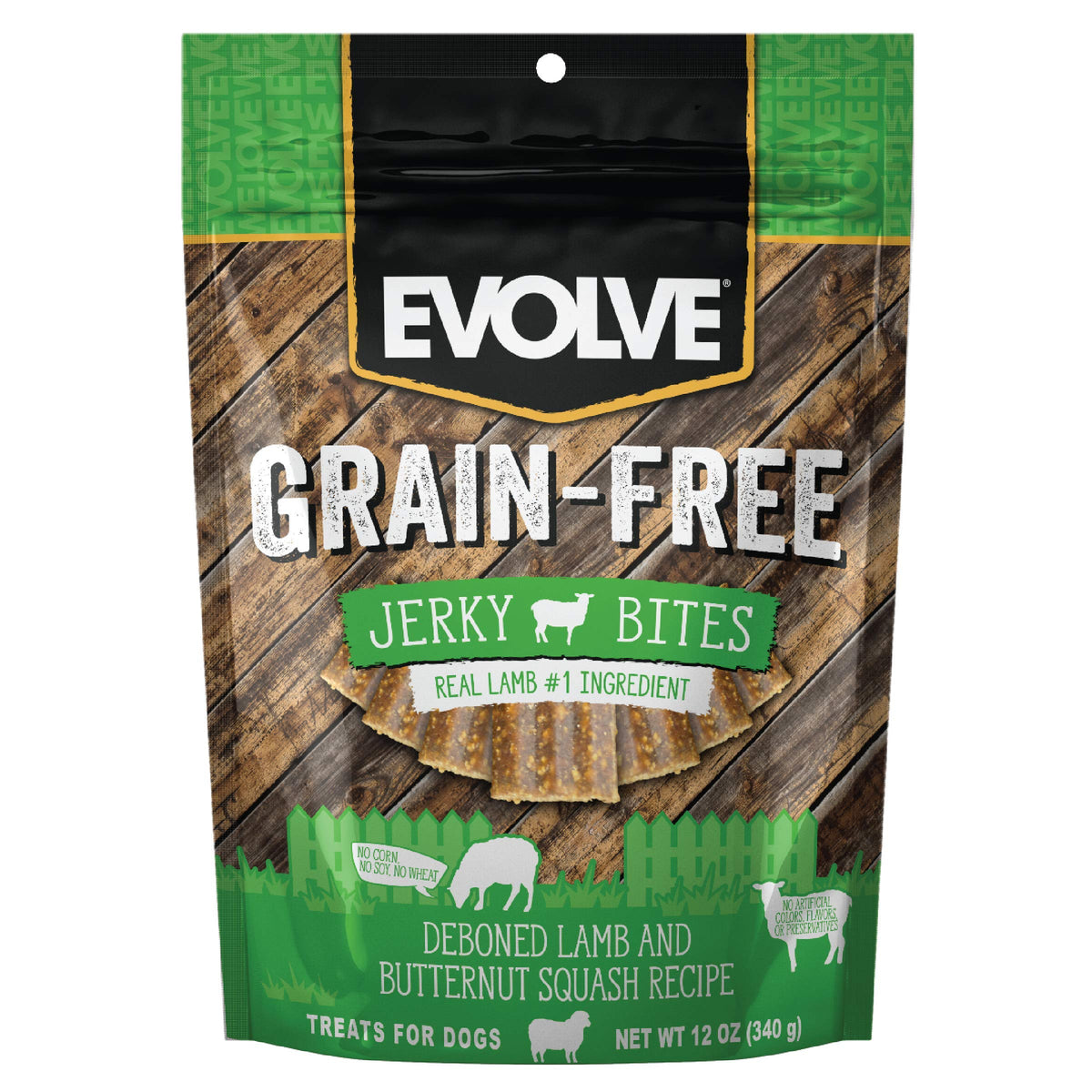 Evolve Grain Free Lamb, Sweet Potato And Butternut Squash Jerky Bites Dog Treats