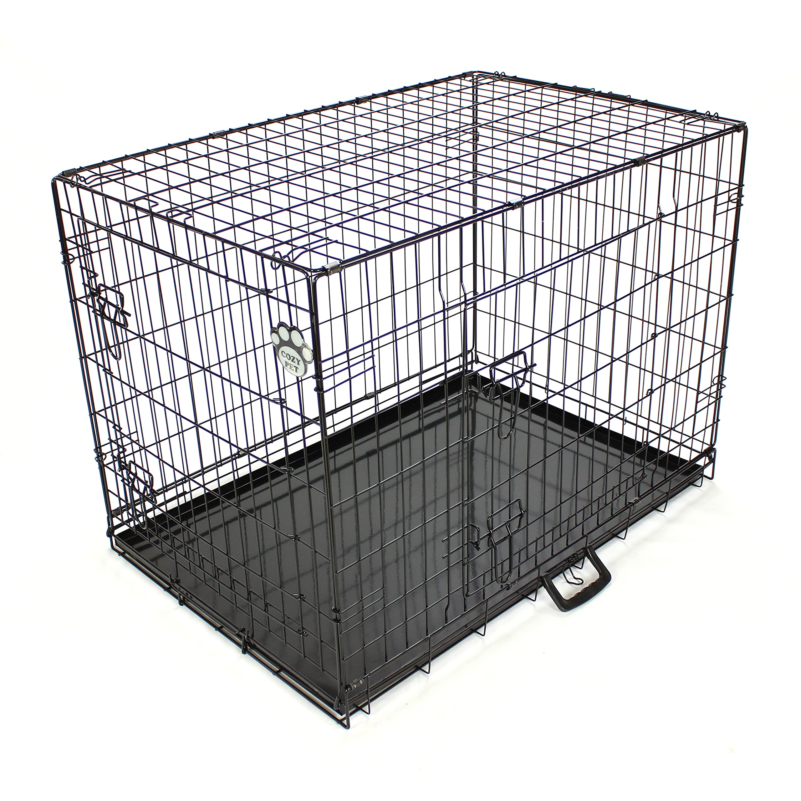 Cozy Pet Dog Cage 36' Black Metal Tray Folding Puppy Crate Cat Carrier Dog Crate Dc36B. (We Do Not Ship To The Channel Islands.)