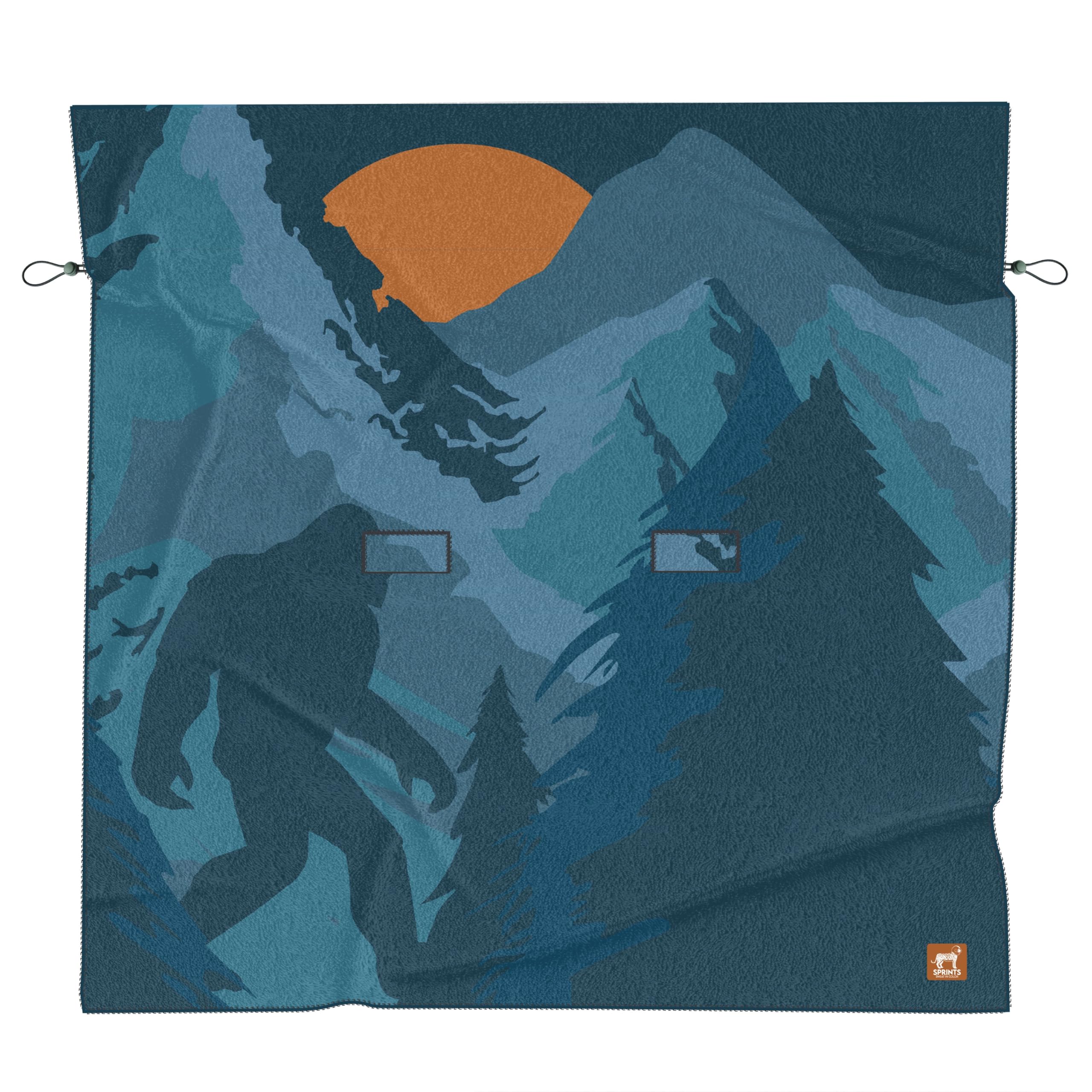 Sprints Party Size Towel, Rear Bench Protective Dog Car Seat Cover - Performance Microfiber(Big Foot'S Full Moon Mud Mess)