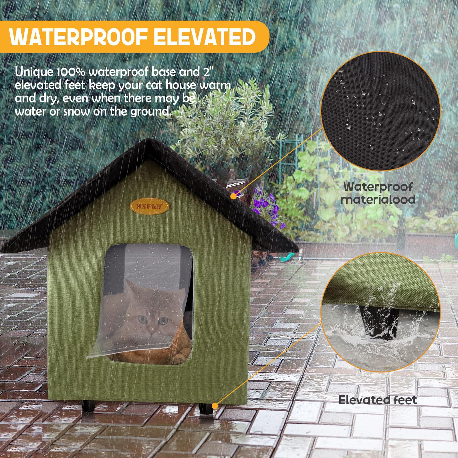 Heated Cat Houses For Outdoor Cats - Elevated Weatherproof Insulated Heated Outdoor Cat House For Winter - Feral Cat Shelter For