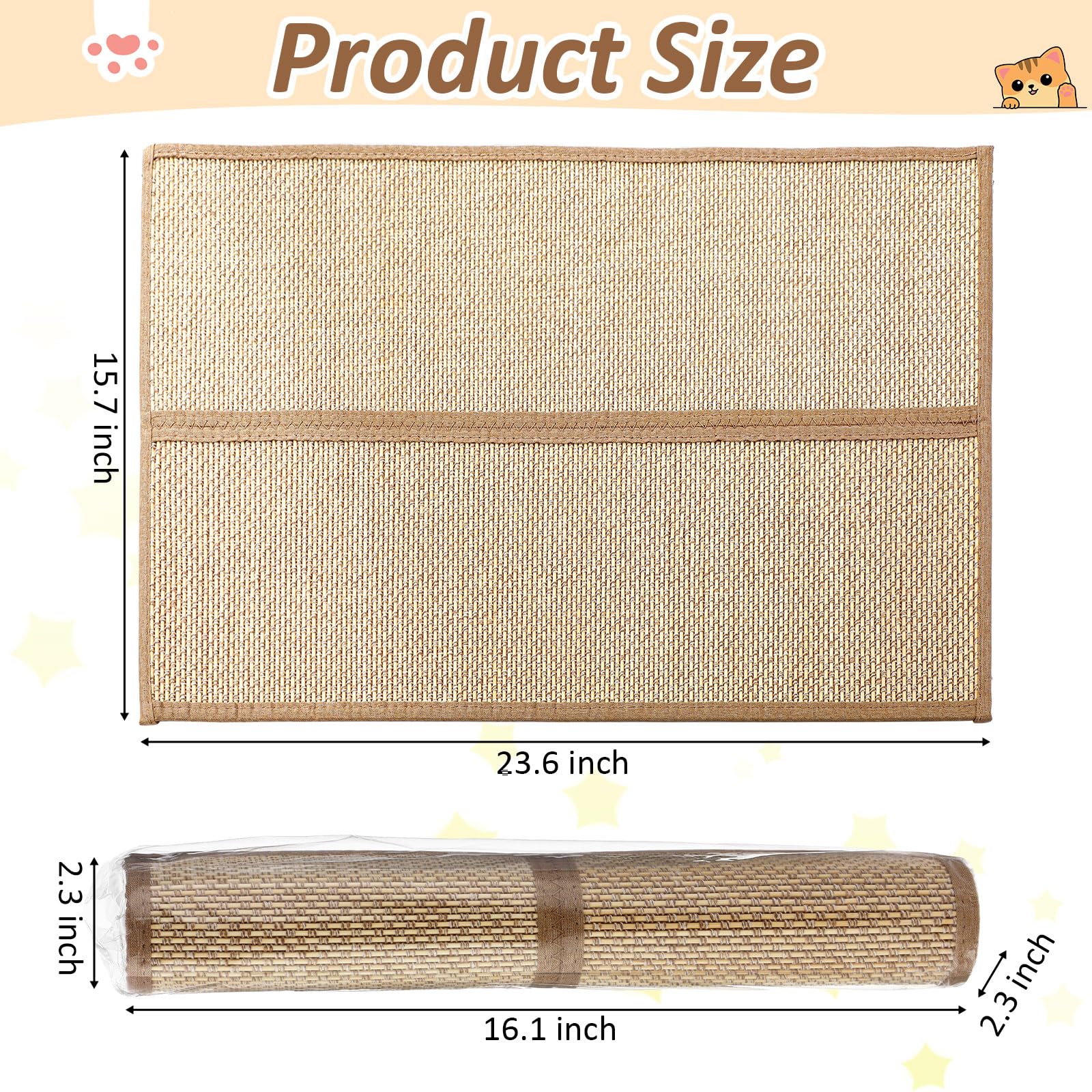 Newwiee 2 Pcs 23.6 x 15.7 Inch Couch Cat Scratch Protector Sofa Cat Scratching Mat with Helical Nails, Protector Pads for Pet In