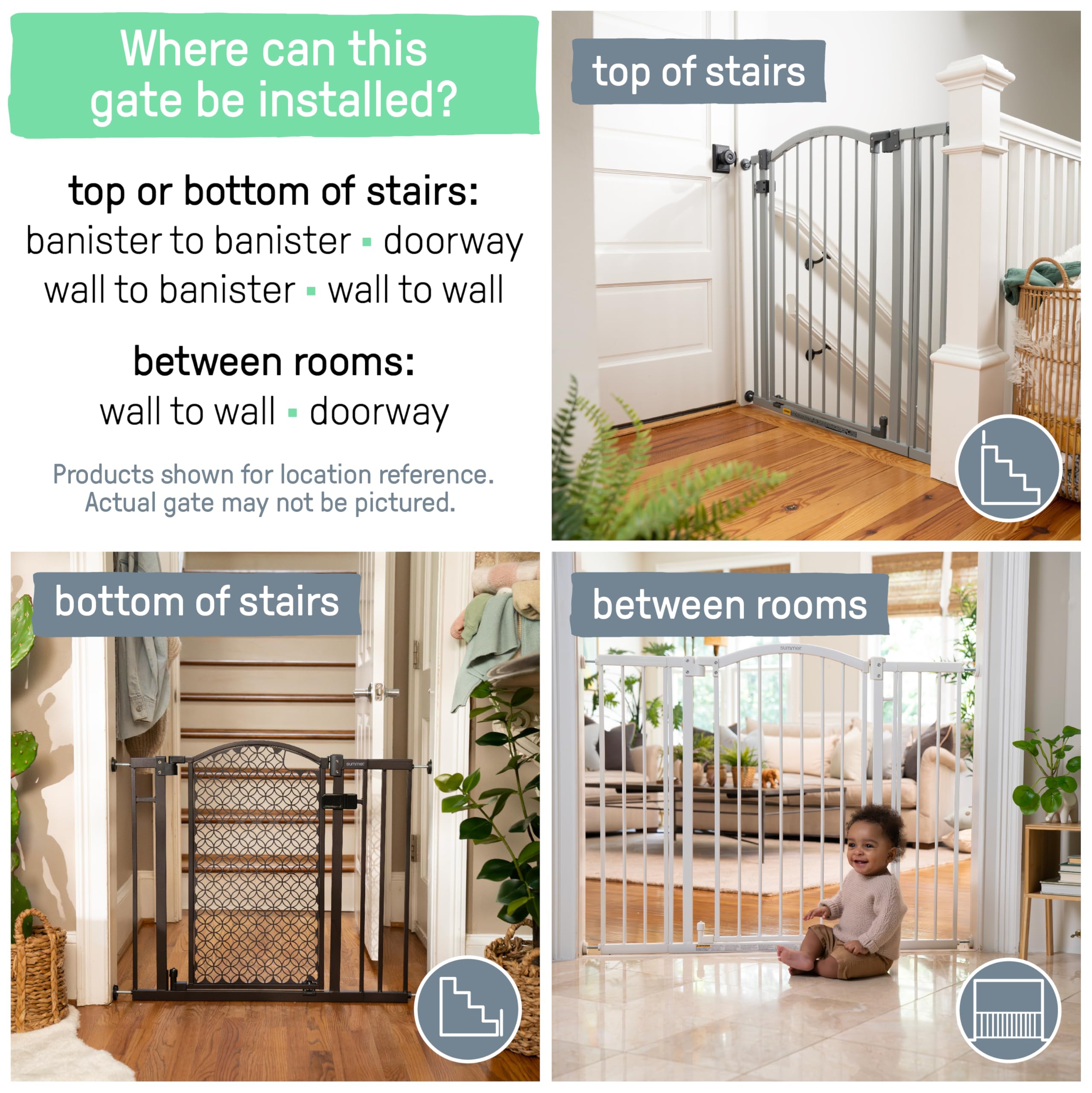 Summer Infant Extra Tall Decor Pet and Baby Gate, 28.75'' - 39.75'' Wide, 36'' Tall, Pressure or Hardware Mount, Install In-betw