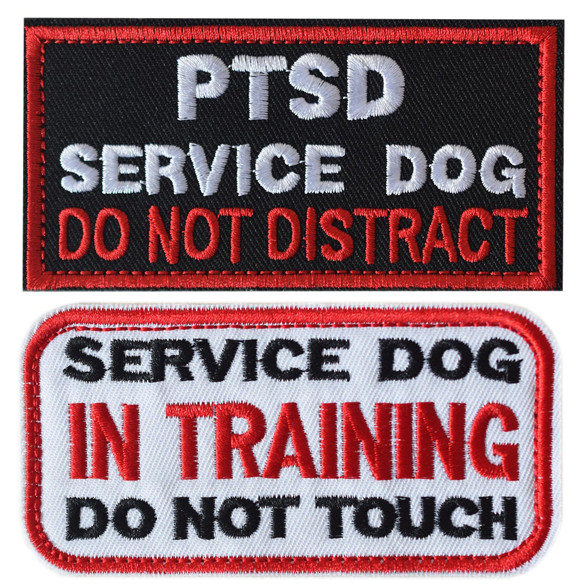 J.Carp 2 Pieces Ptsd Service Dog Do Not Distract Patch, Service Dog In Training Do Not Touch Full Embroidered Badge Patch For Do