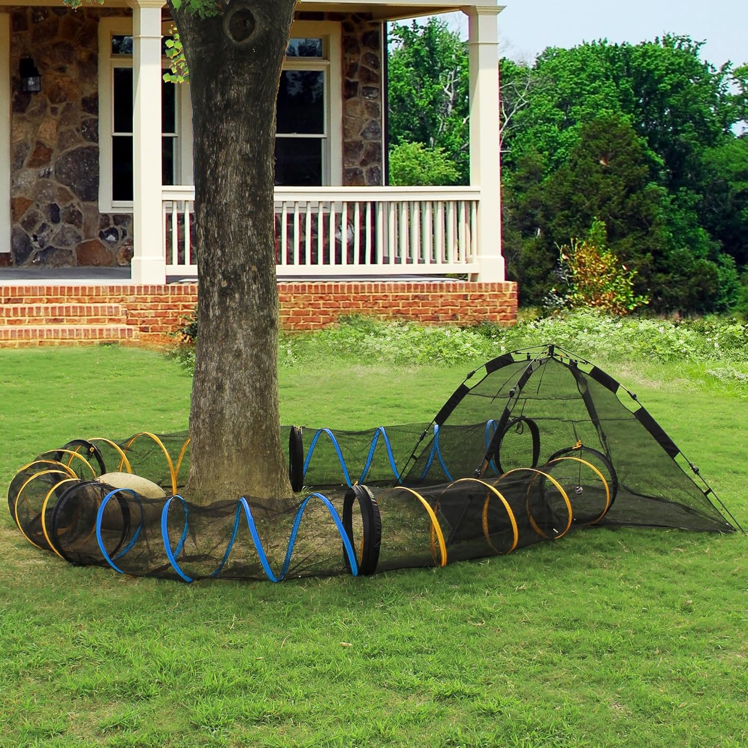 ITENT Cat Tent for Indoor and Outdoor Cat Enclosures(Outdoor, Tunnel, and Playhouse) Cat Playpen X-Large Portable Cat Tunnel Pla