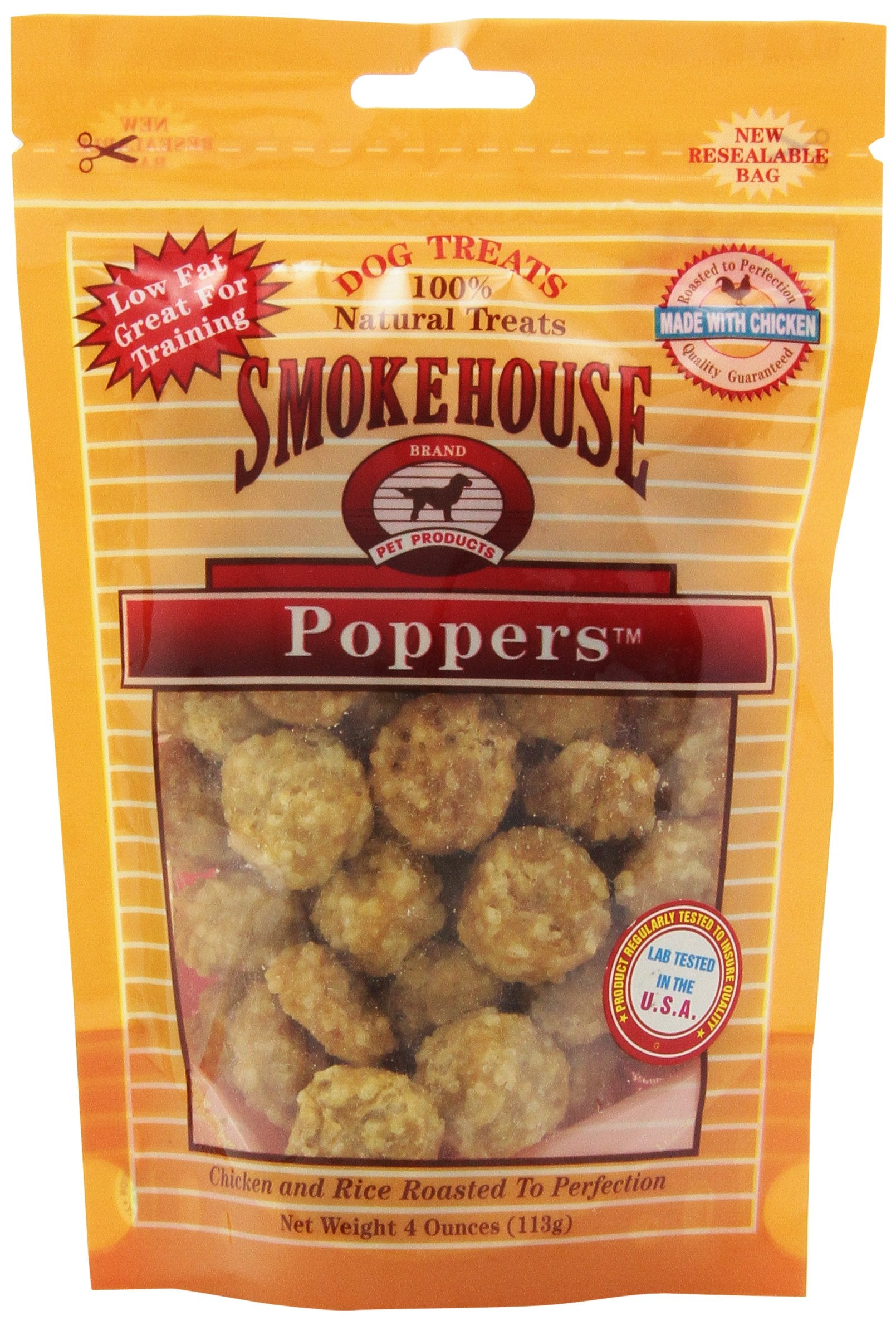 Smokehouse Pet Products 25091 Chick Popper Treat For Dogs, 4-Ounce
