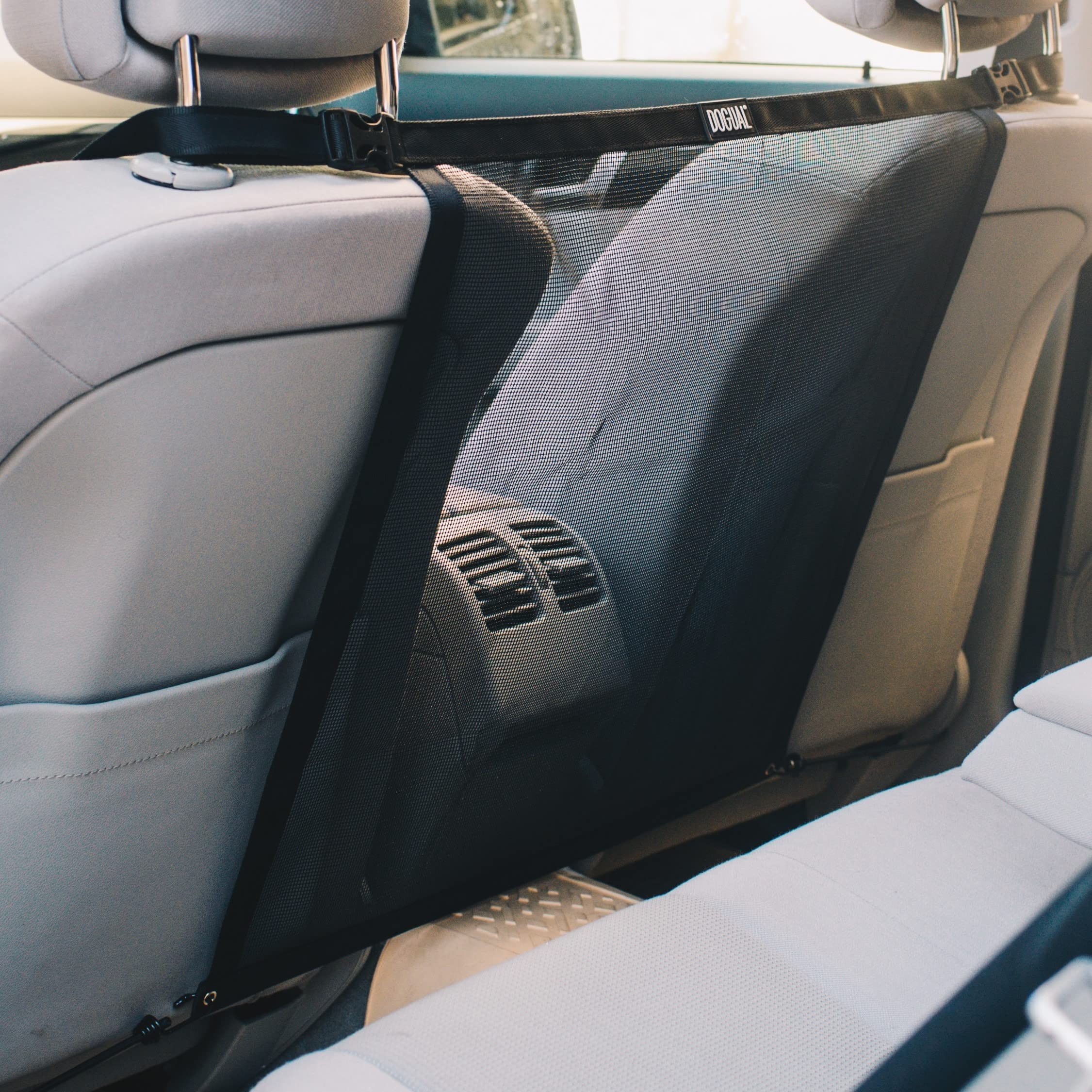 Dogual Dog Car Net Barrier - Universal Fit Sturdy Mesh, Easy To Install, Convenient For Air Conditioning, Easy To Clean & With F