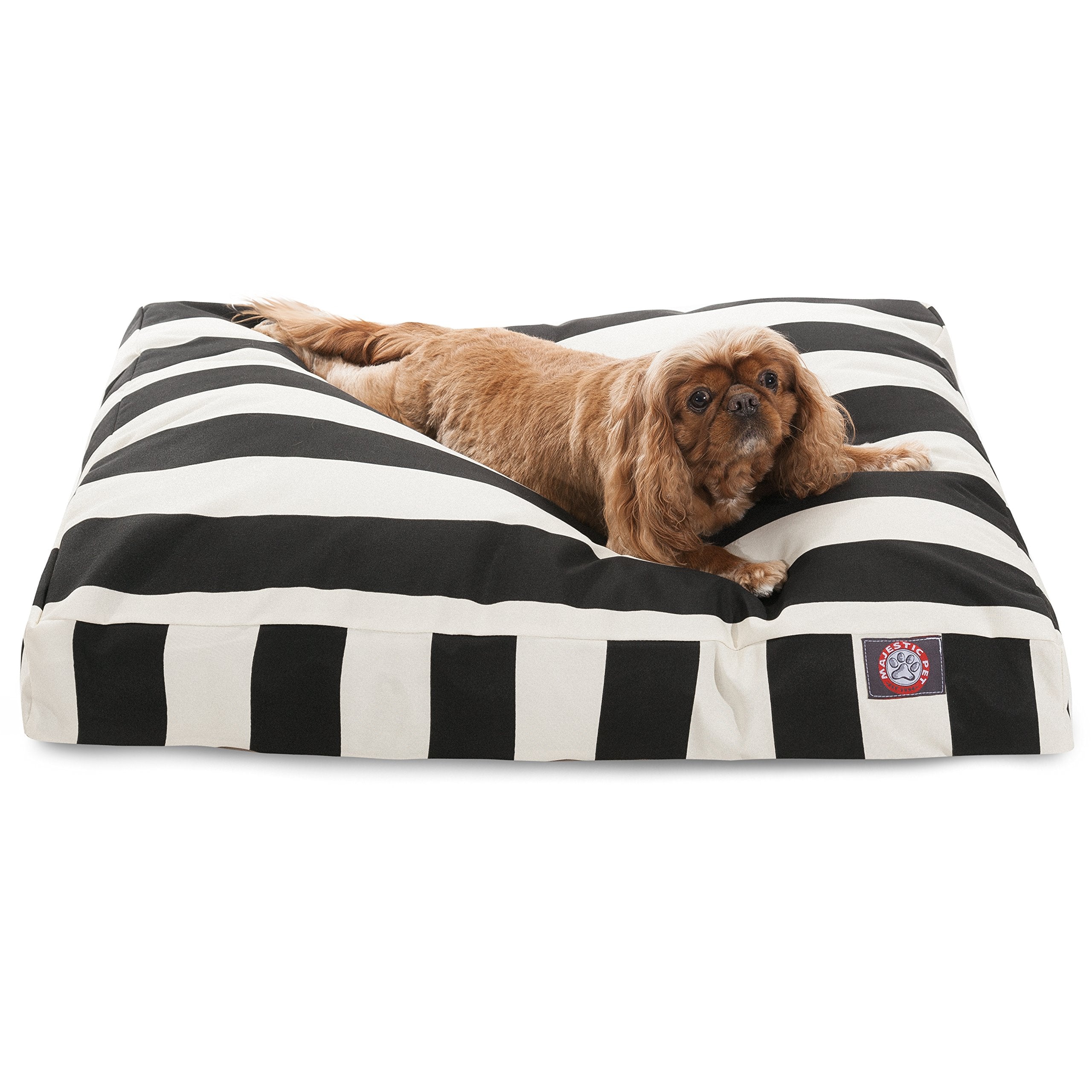 Majestic Pet Rectangle Medium Dog Bed Washable – Non Slip Comfy Pet Bed – Dog Crate Bed With Removable Washable Cover – Dog Kennel Bed For Sleeping - Dog Bed Medium Breed 36X29X4 Inch – Black