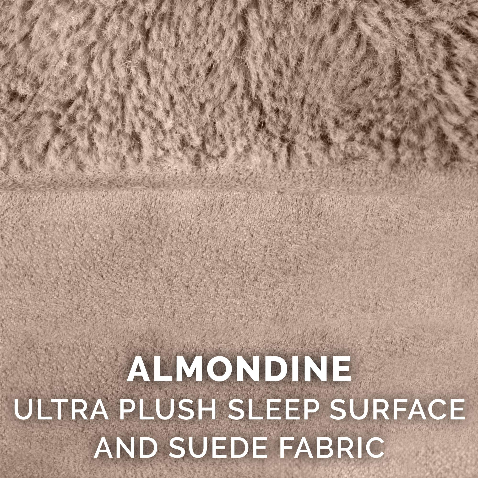 Furhaven Replacement Dog Bed Cover Plush & Suede Sofa-Style, Machine Washable - Almondine, Jumbo Plus (Xx-Large)