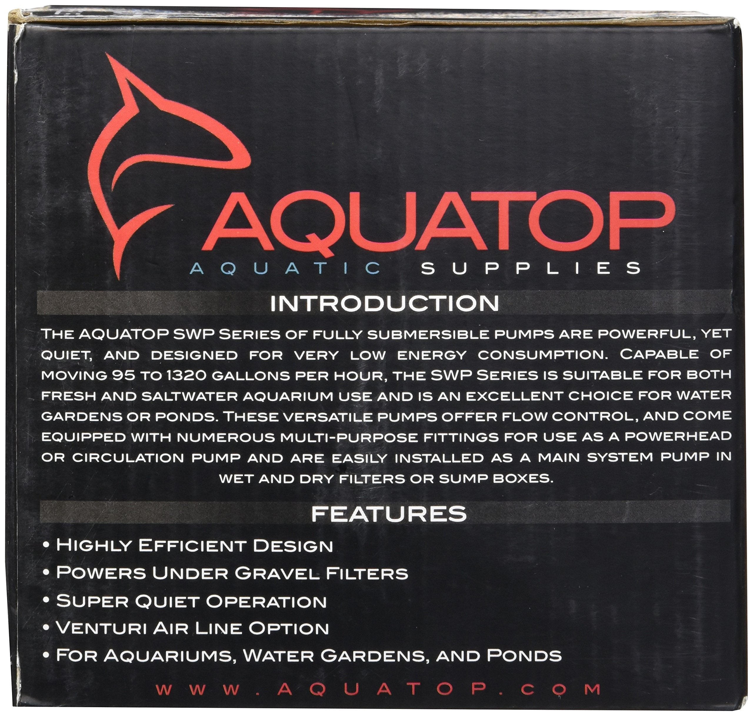 Aquatop Maxflow Submersible Aquarium Pump 475 Gph Adjustable Flow, For Fish Tanks, Sumps And Statuary, Swp-1800