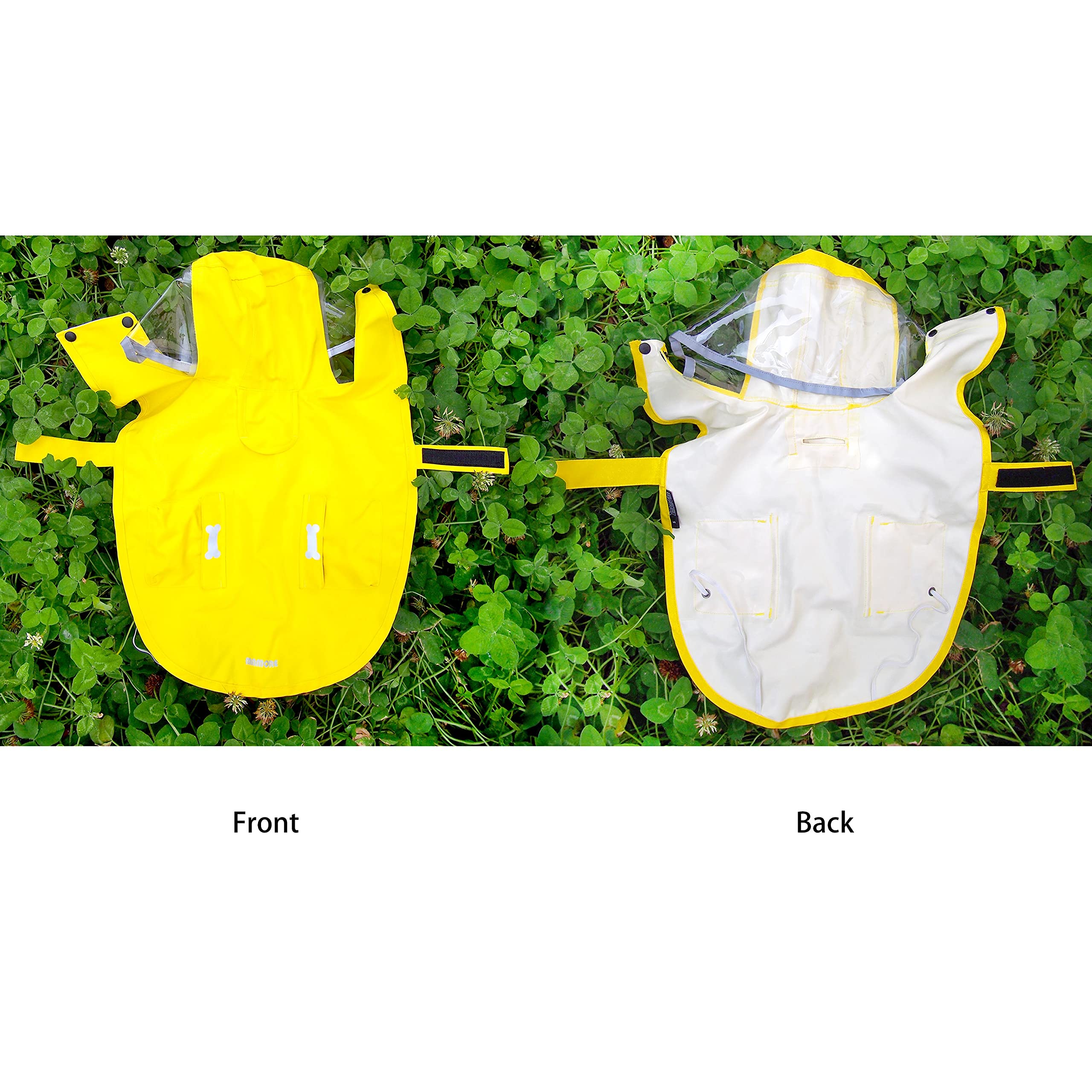 Dog Waterproof Raincoat With Poncho Hoodie, High Reflective Adjustable Yellow Pet Rain Jacket With Leash Hole For Small Medium And Large Dogs (Yellow, Large)