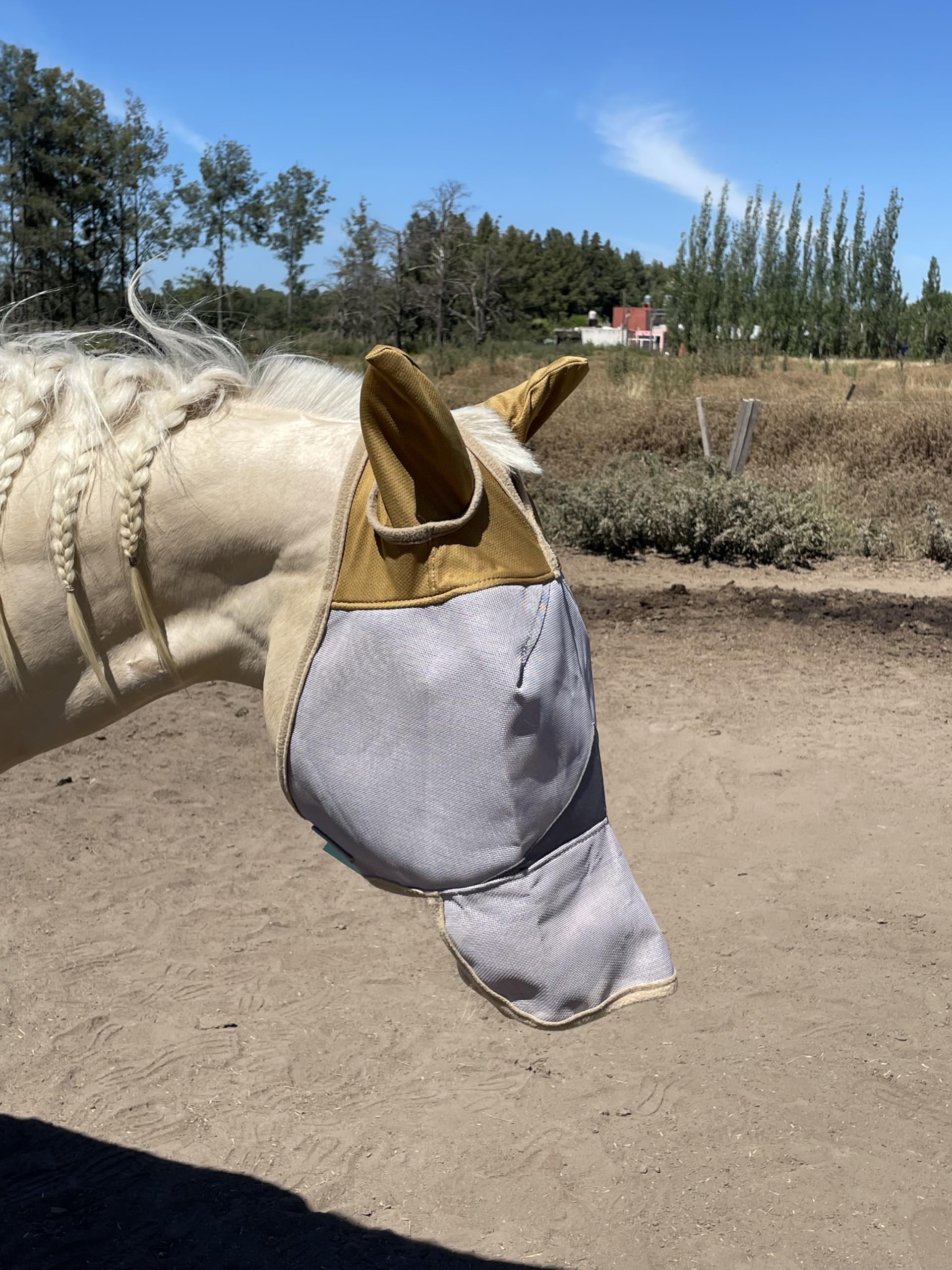 Fly Masks for Horses. Stops Sunburn, 70% Uv-Block. Breathable Fly Mask for Equines, Durable, Comfortable Fit for All-Day Protect