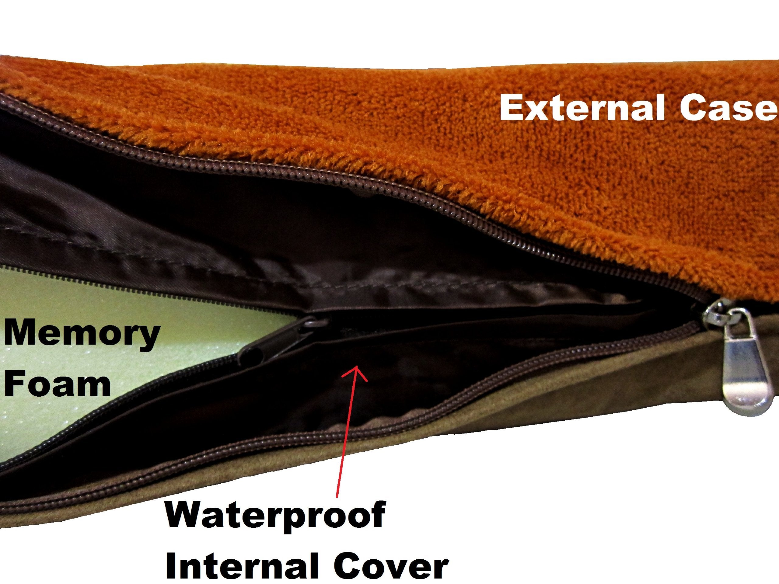 Ehomegoods 41X27 X4 Sudan Brown Orthopedic Waterproof Memory Foam Pet Pad Bed For Medium Large Dog Crate Size 42''X28'' With 2 E